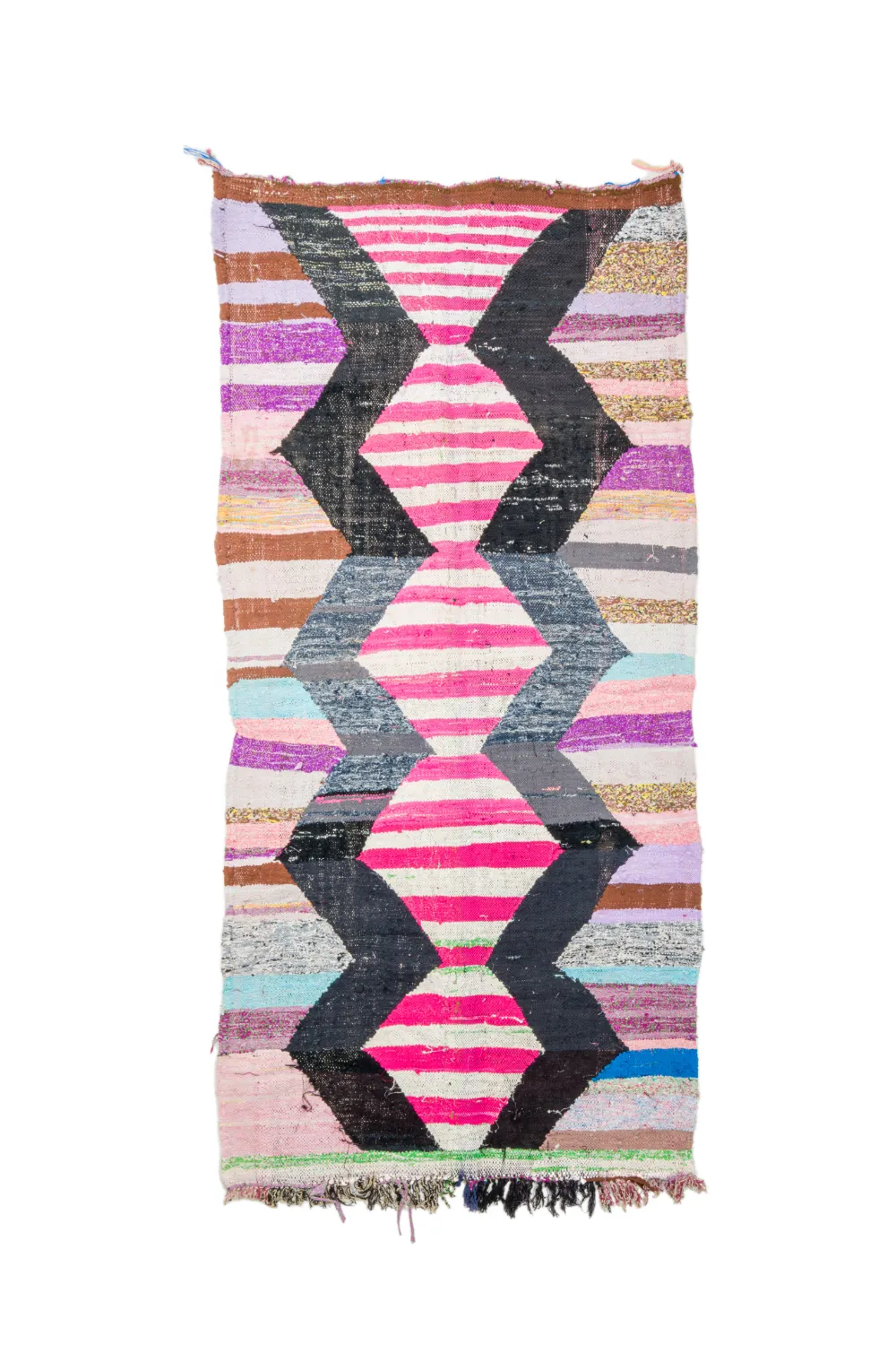 Tappeto Berberi Dal Marocco Boucherouite 130 x 265 cm