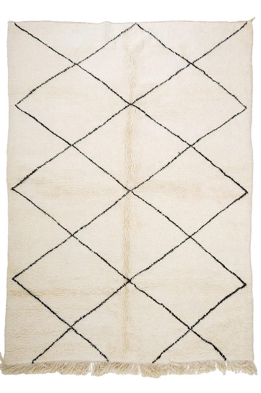 Tappeto Kilim In Stile Berbero Del Marocco Beni Ourain 215 x 295 cm