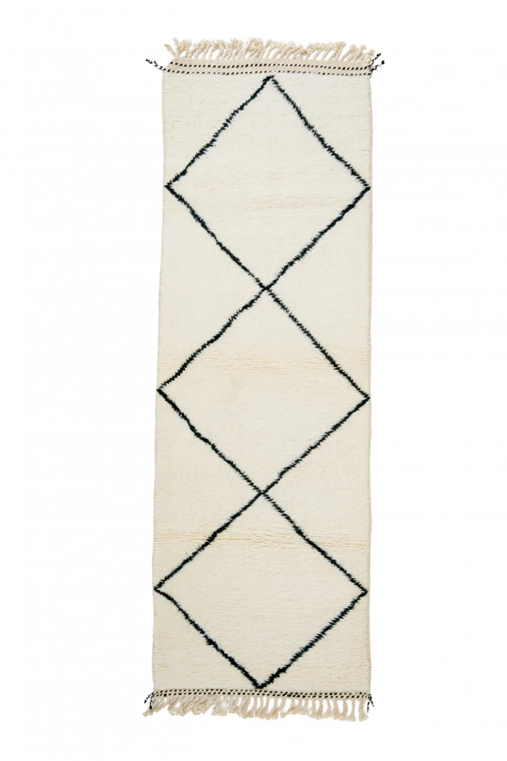 Tappeto Kilim In Stile Berbero Del Marocco Beni Ourain 285 x 95 cm