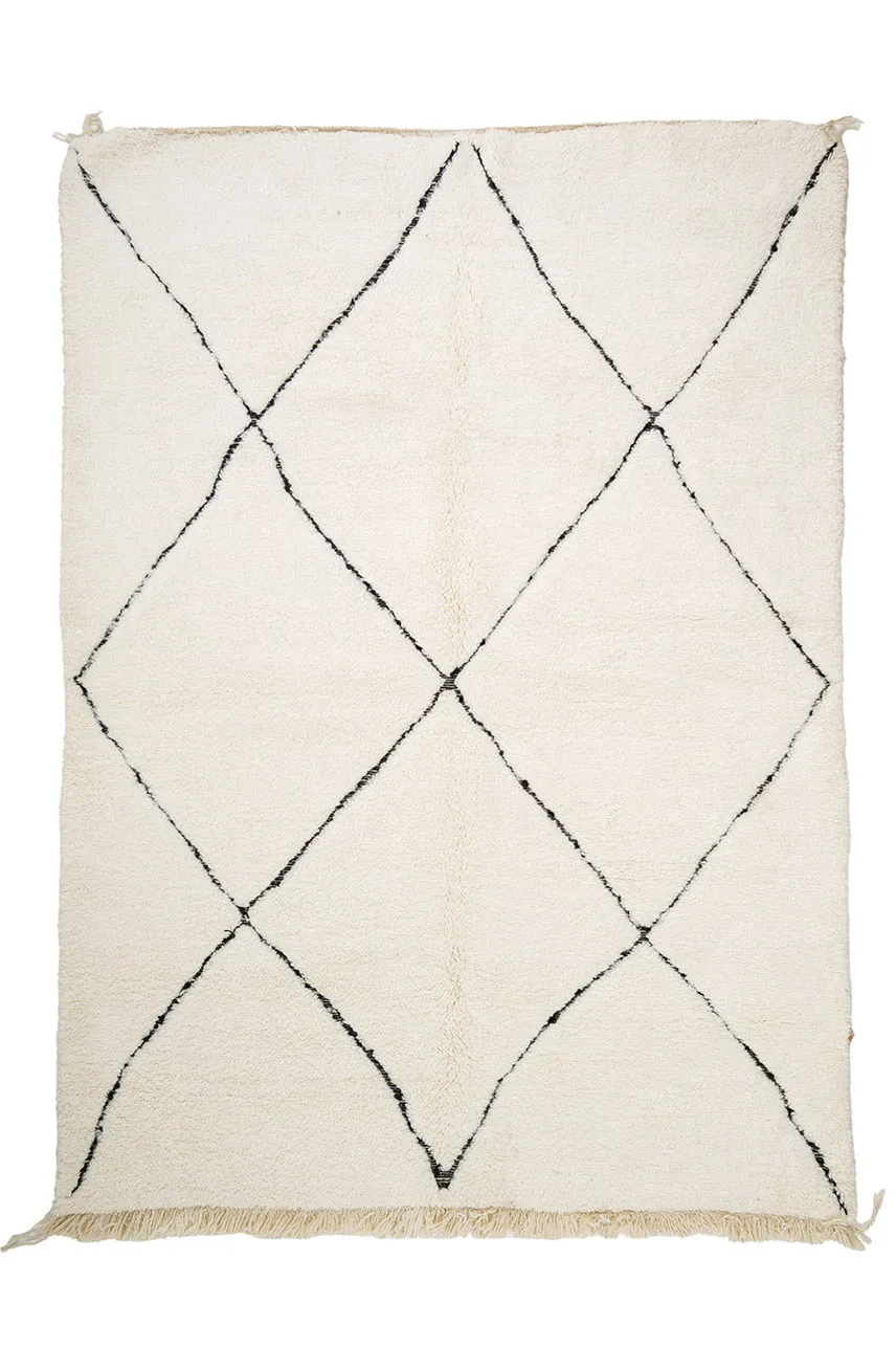 Tappeto Kilim In Stile Berbero Del Marocco Beni Ourain 205 x 290 cm