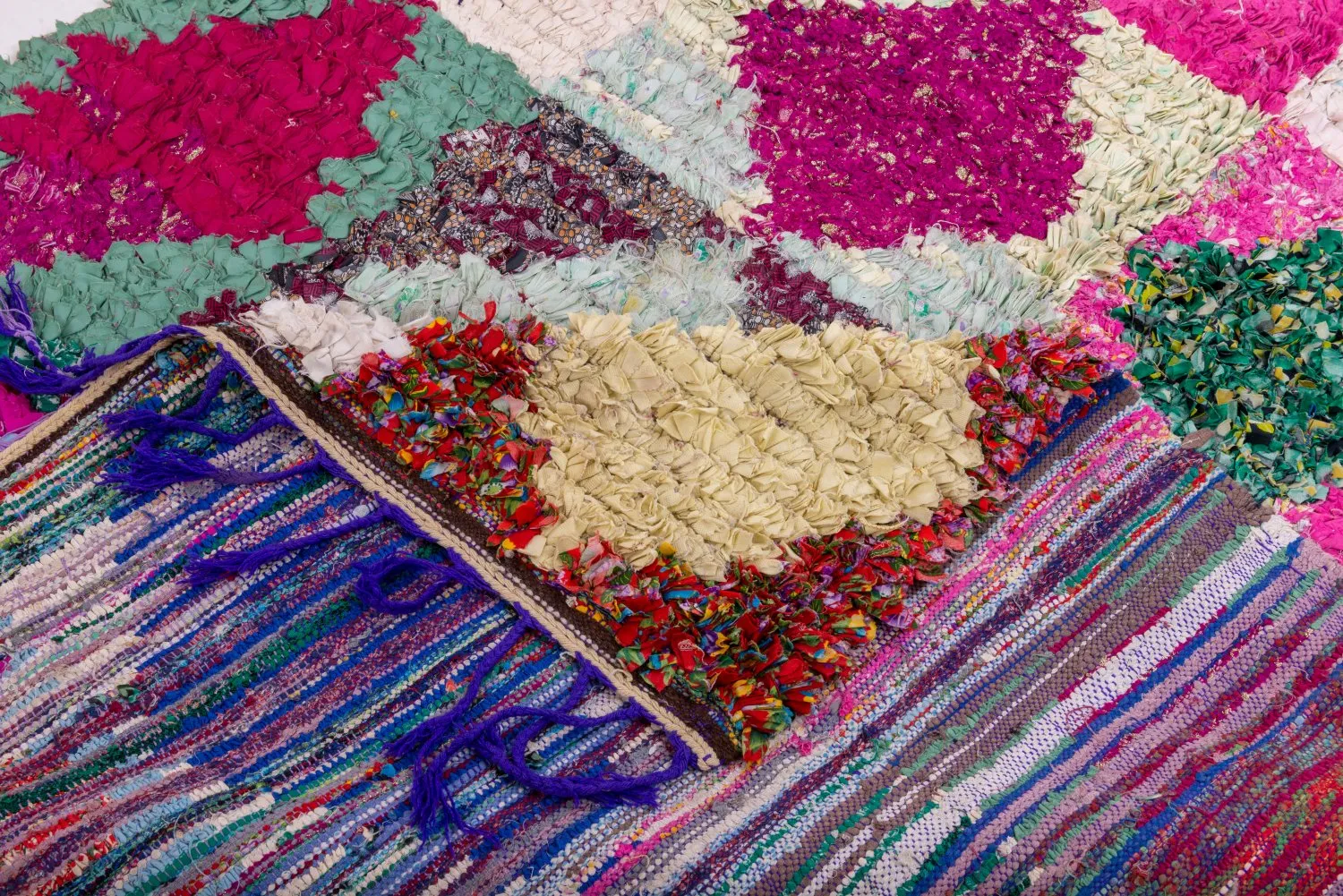 Tappeto Berberi Dal Marocco Boucherouite 265 x 155 cm