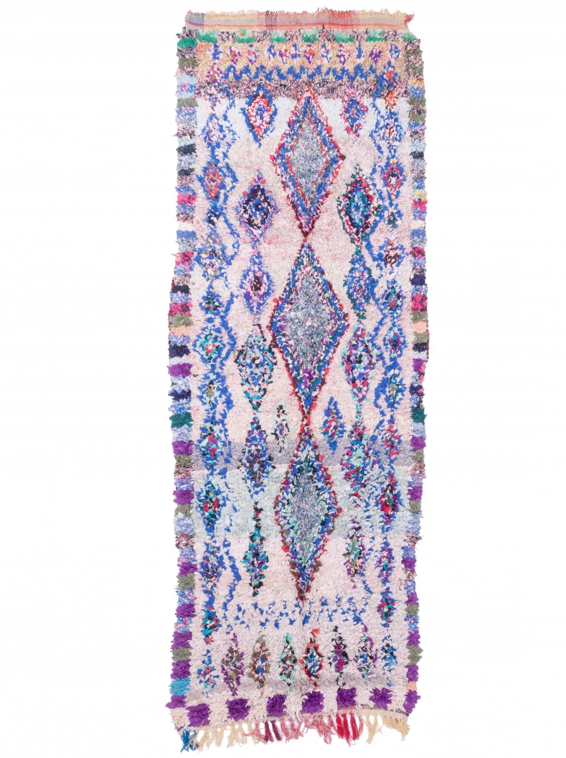 Tappeto Berberi Dal Marocco Boucherouite 250 x 90 cm