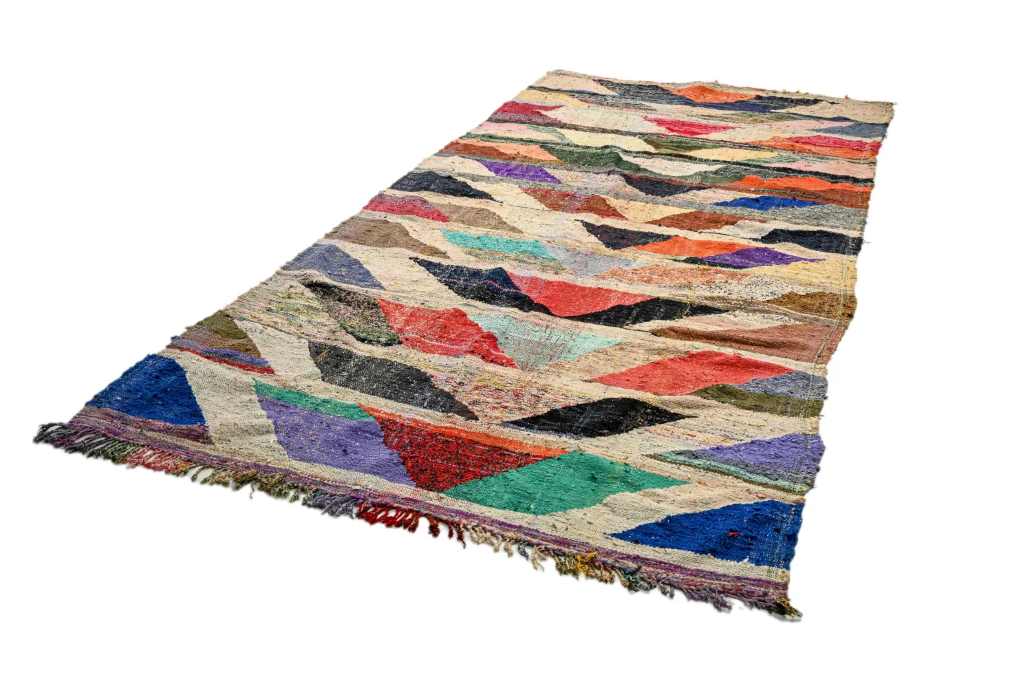 Tappeto Berberi Dal Marocco Boucherouite 165 x 350 cm