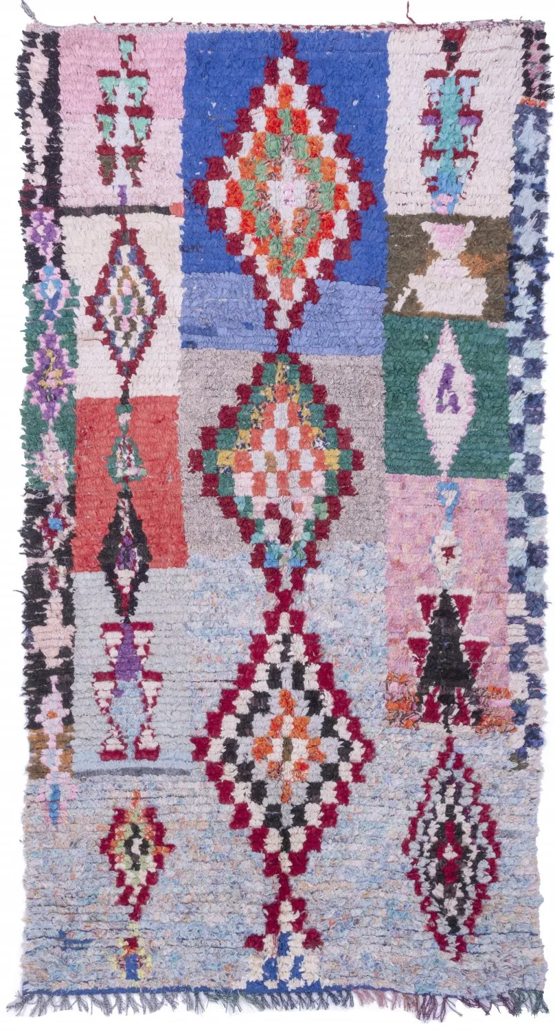 Tappeto Berberi Dal Marocco Boucherouite 250 x 125 cm