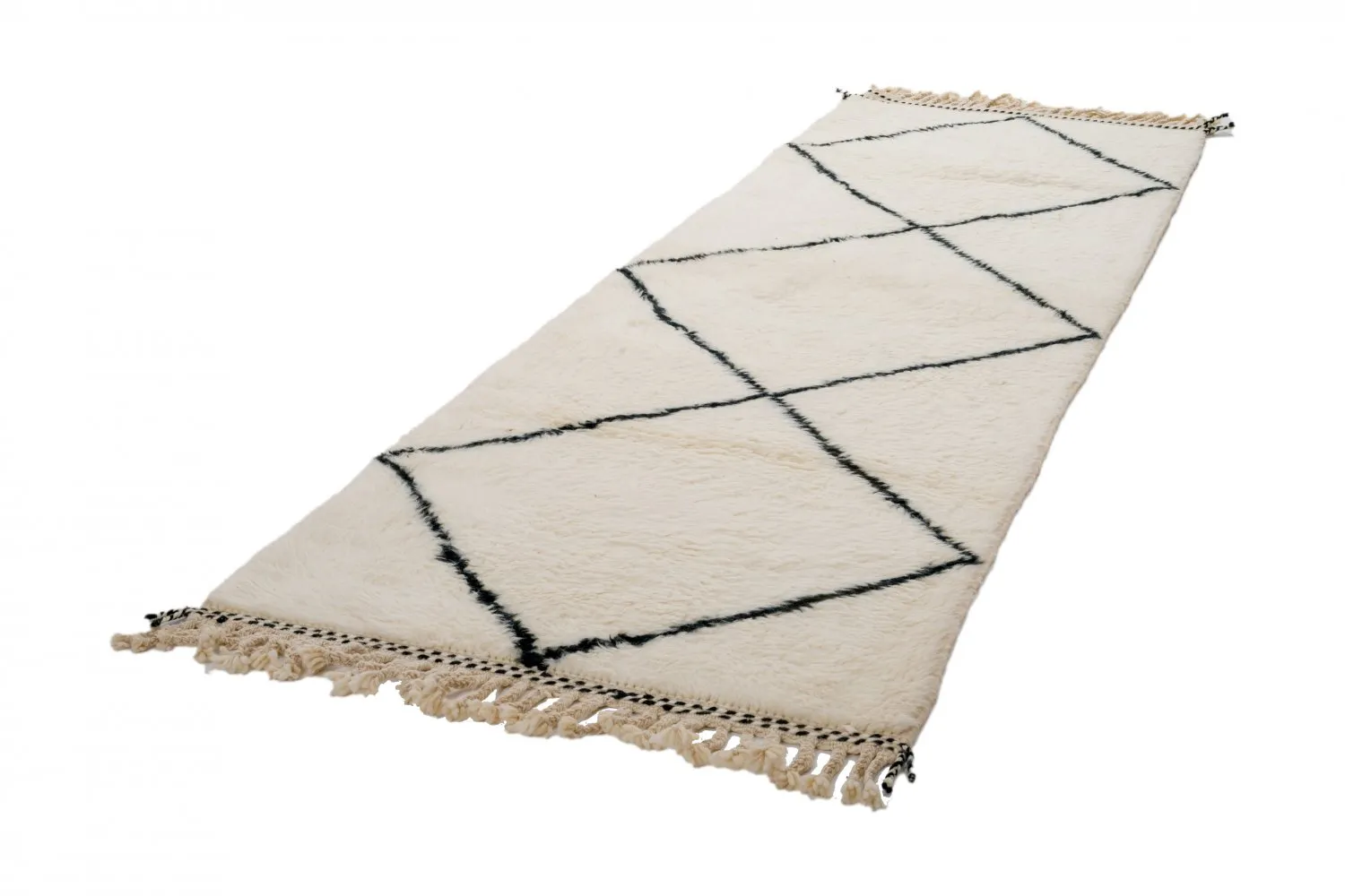 Tappeto Kilim In Stile Berbero Del Marocco Beni Ourain 285 x 95 cm