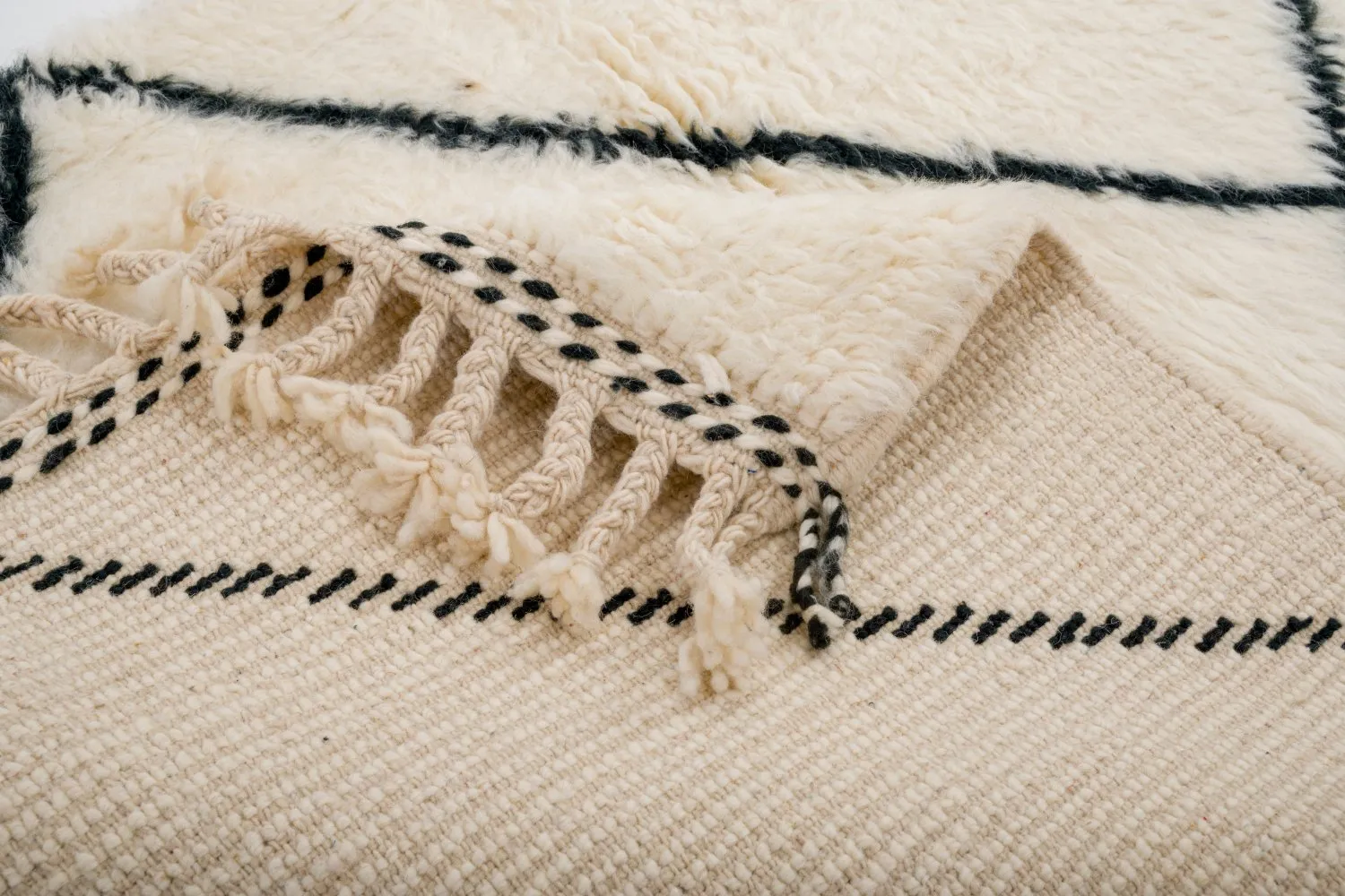 Tappeto Kilim In Stile Berbero Del Marocco Beni Ourain 285 x 95 cm