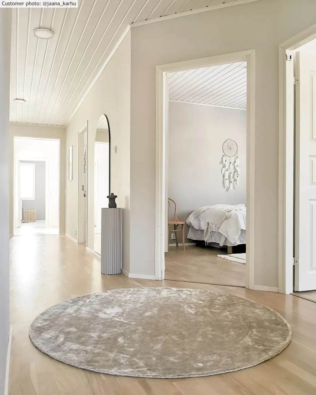 Tappeto rotondo - Jodhpur Special Luxury Edition Viscosa (grigio chiaro/beige)