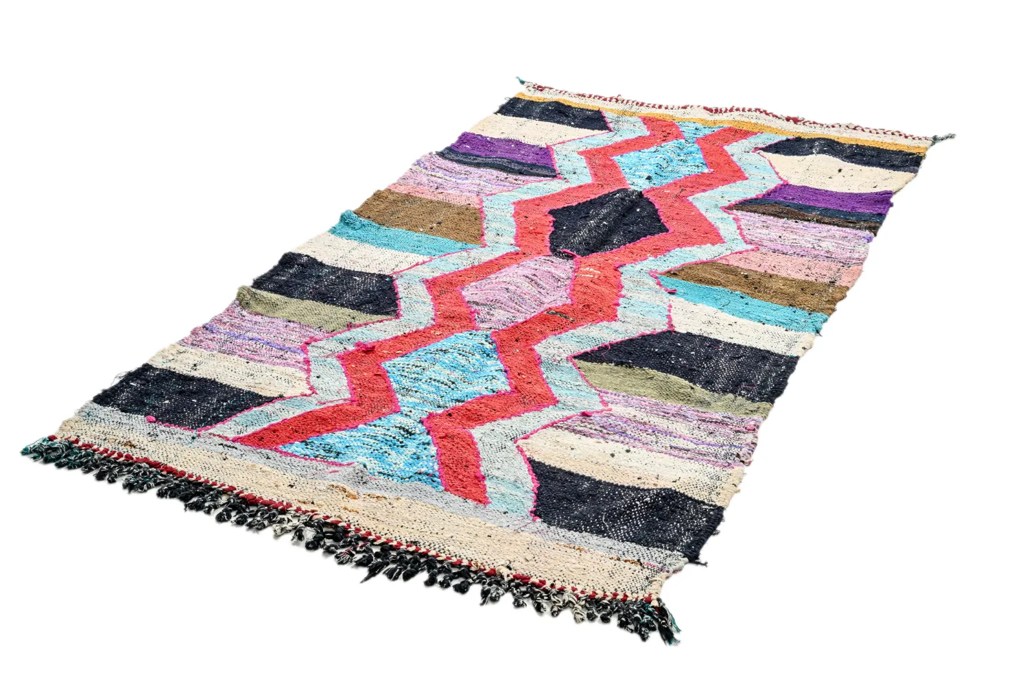 Tappeto Berberi Dal Marocco Boucherouite 115 x 220 cm