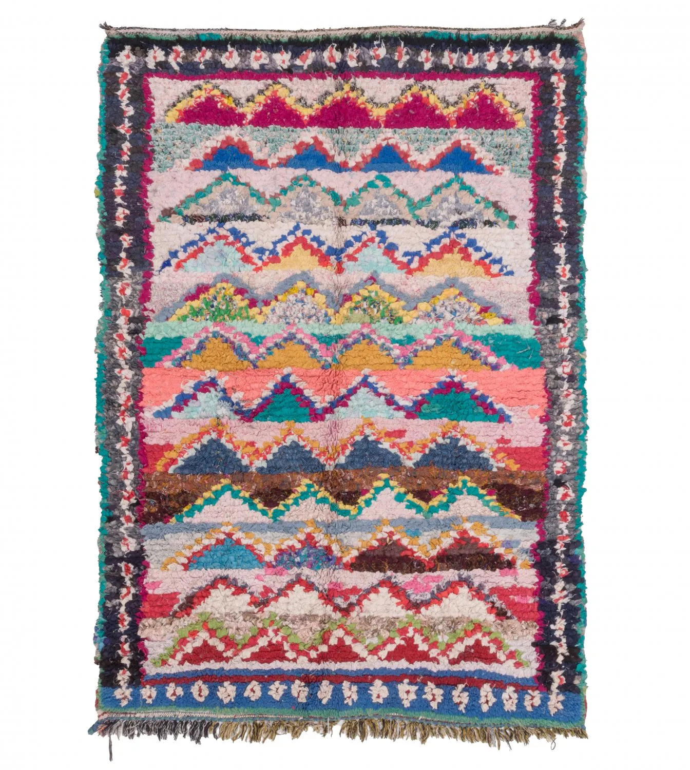 Tappeto Berberi Dal Marocco Boucherouite 195 x 135 cm
