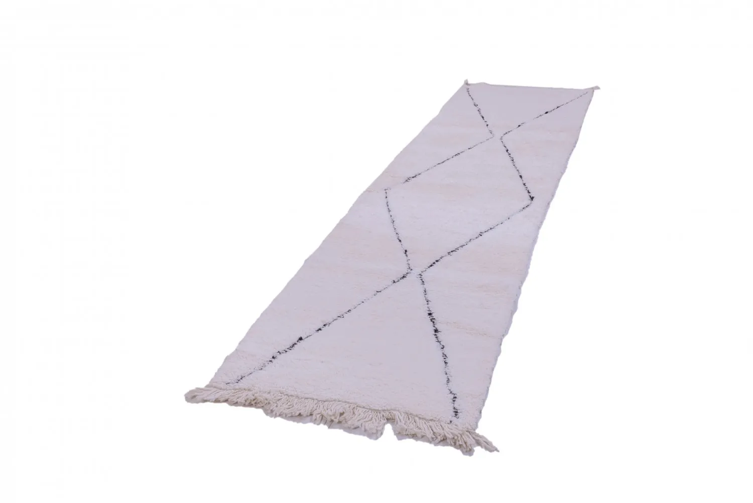 Tappeto Kilim In Stile Berbero Del Marocco Beni Ourain 350 x 90 cm