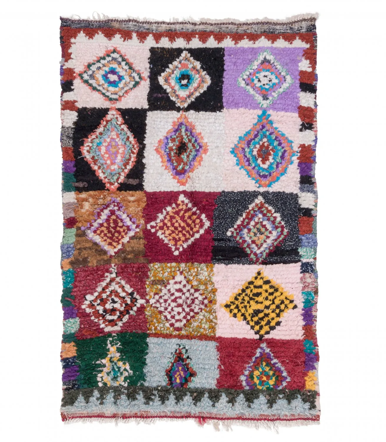 Tappeto Berberi Dal Marocco Boucherouite 205 x 120 cm