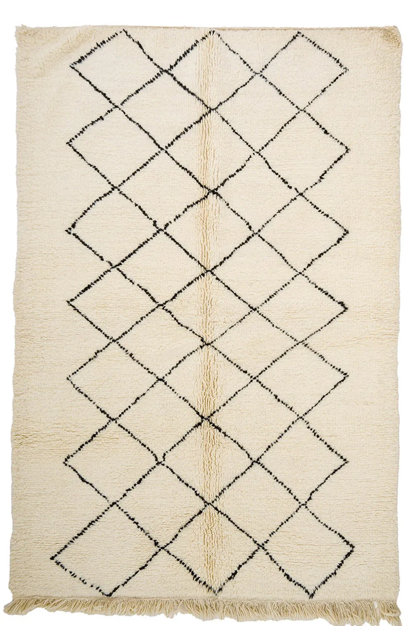 Tappeto Kilim In Stile Berbero Del Marocco Beni Ourain 170 x 260 cm