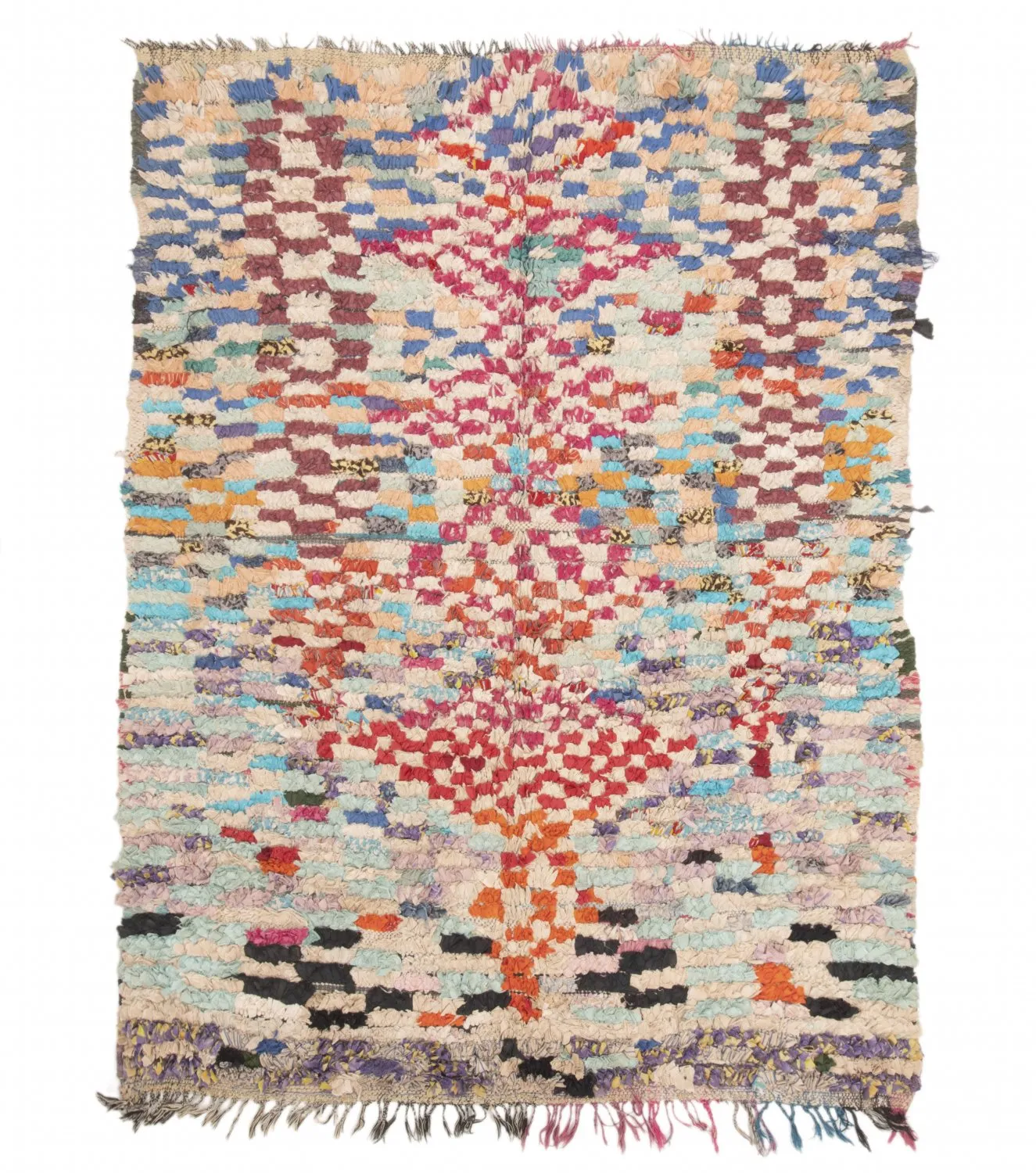 Tappeto Berberi Dal Marocco Boucherouite 205 x 145 cm