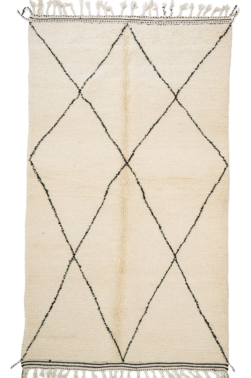 Tappeto Kilim In Stile Berbero Del Marocco Beni Ourain 155 x 270 cm