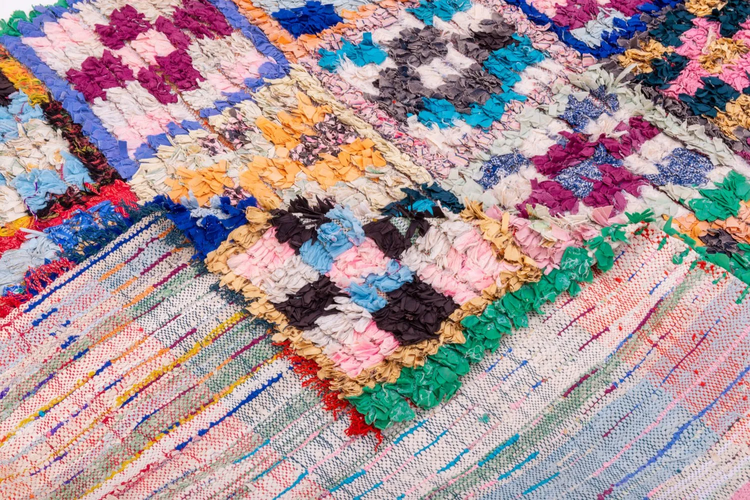 Tappeto Berberi Dal Marocco Boucherouite 195 x 150 cm