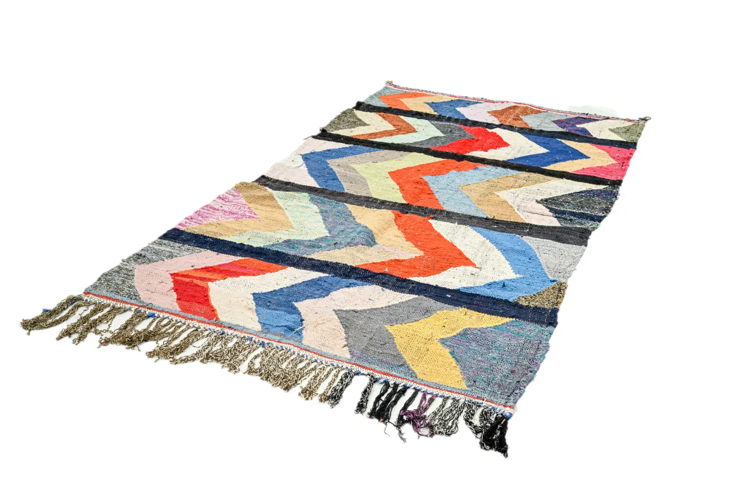 Tappeto Berberi Dal Marocco Boucherouite 135 x 250 cm