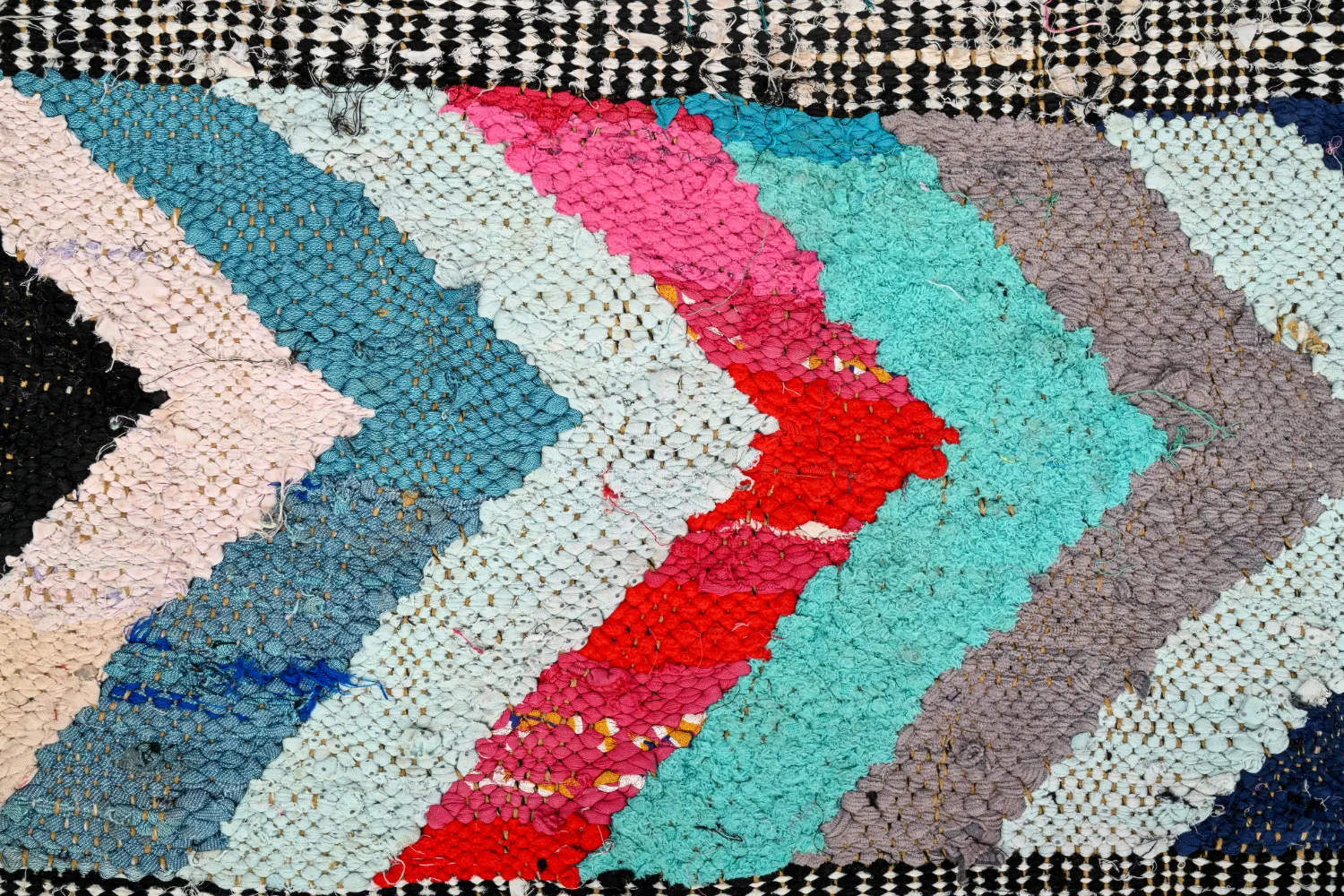 Tappeto Berberi Dal Marocco Boucherouite 145 x 270 cm