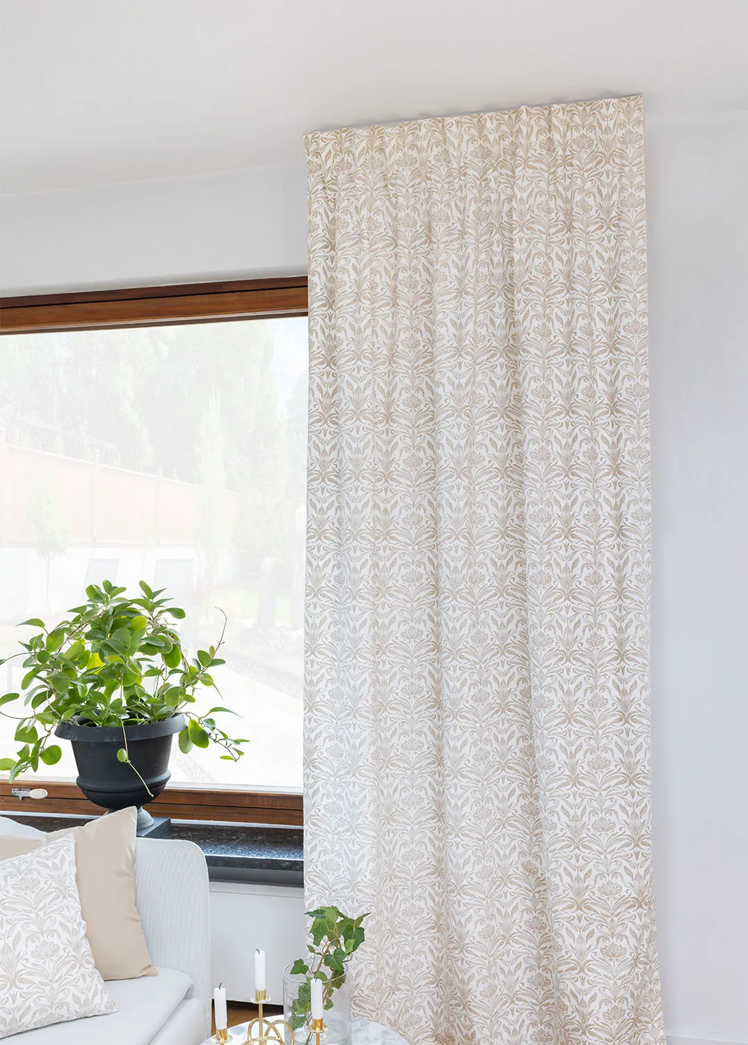 Tende - Cortina di cotone Viola (beige)