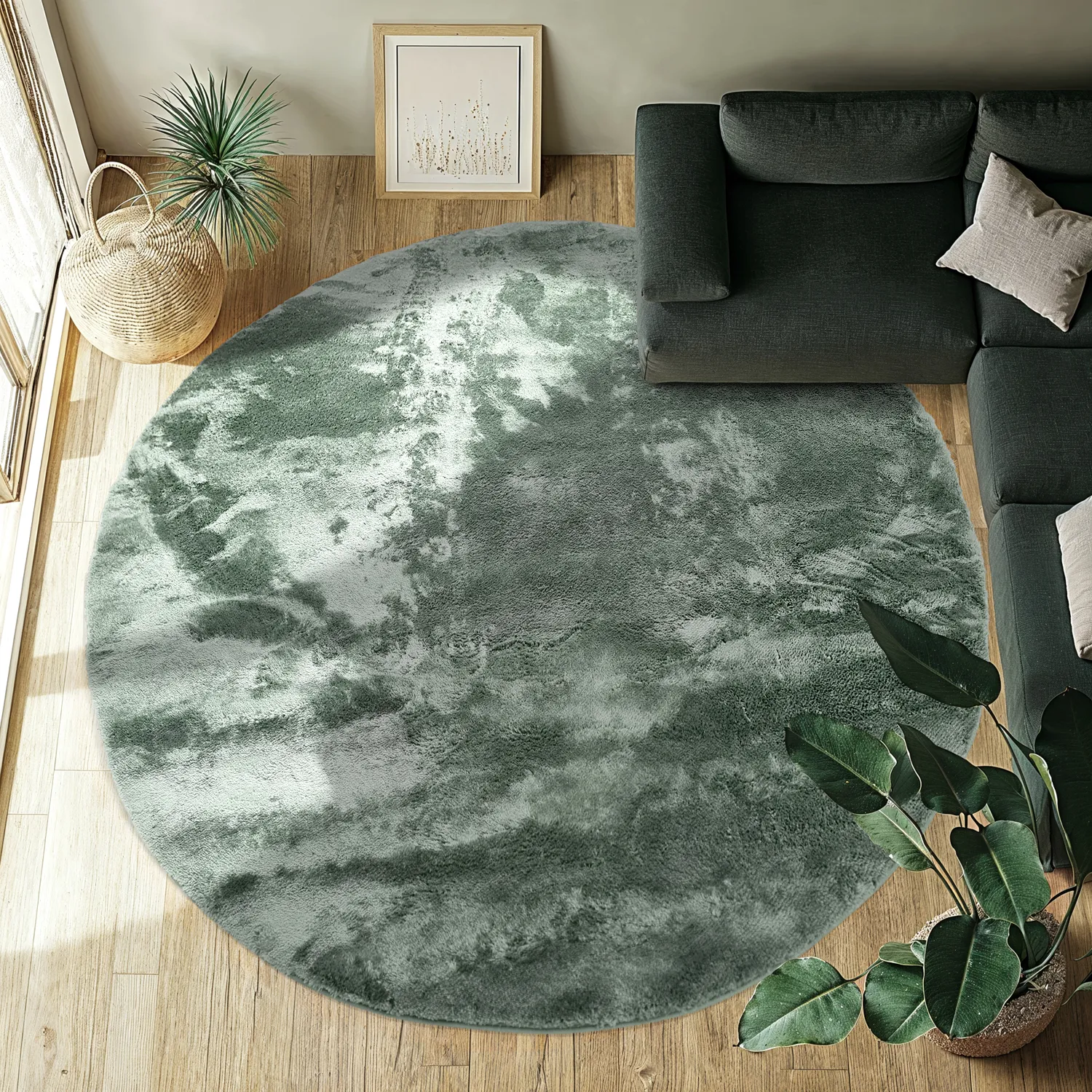 Tappeti rotondi - Aranga Super Soft Fur (verde)