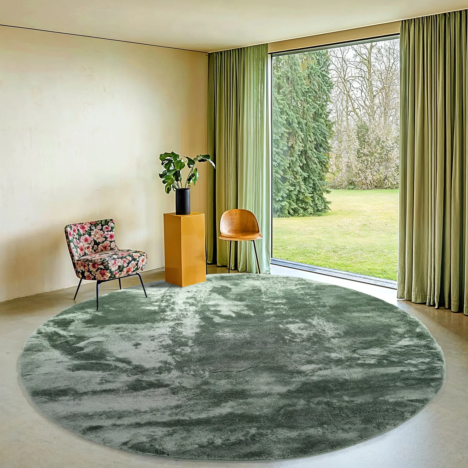 Tappeti rotondi - Aranga Super Soft Fur (verde)