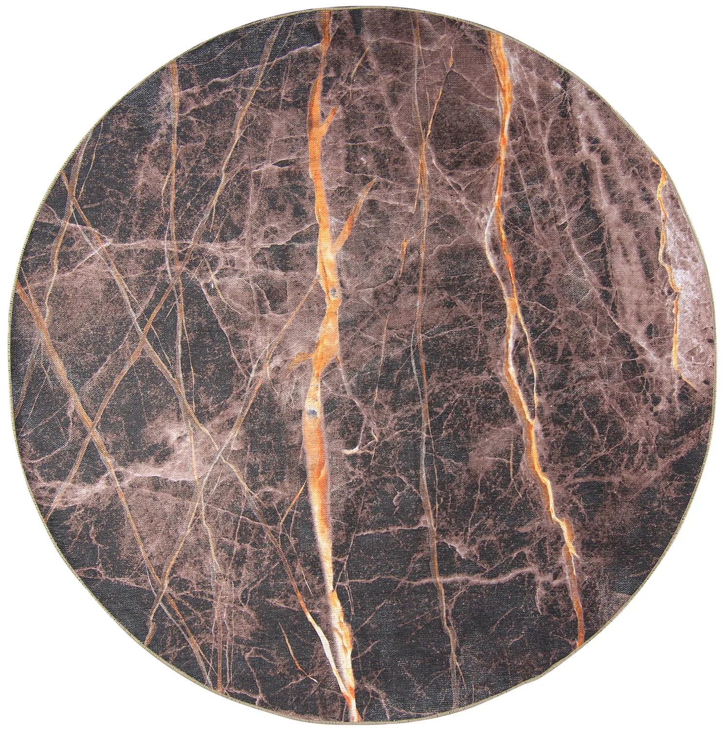 Tappeto rotondo - Aris (nero/oro)
