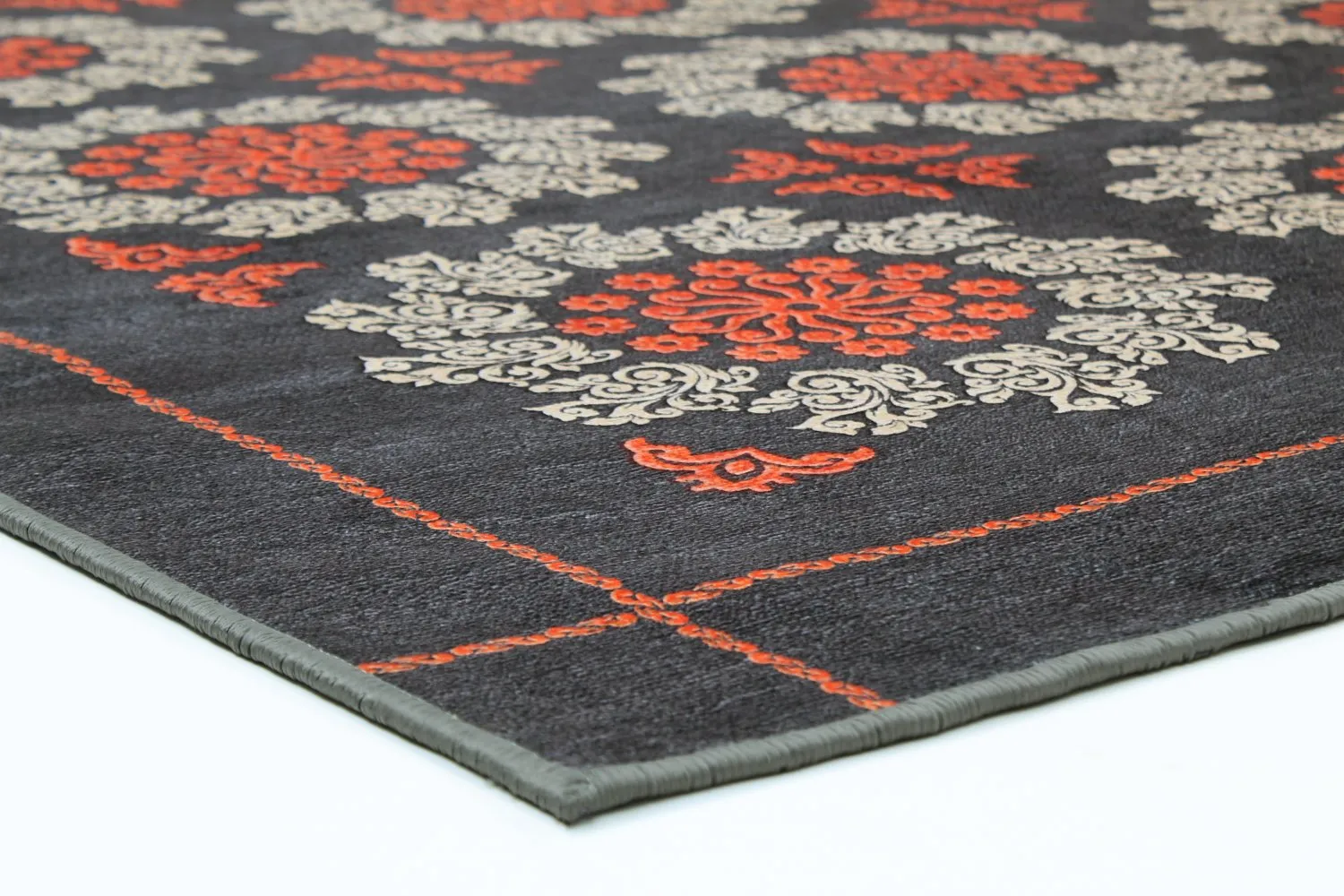 Tappeto Wilton - Florina (grigio/blu/arancia)