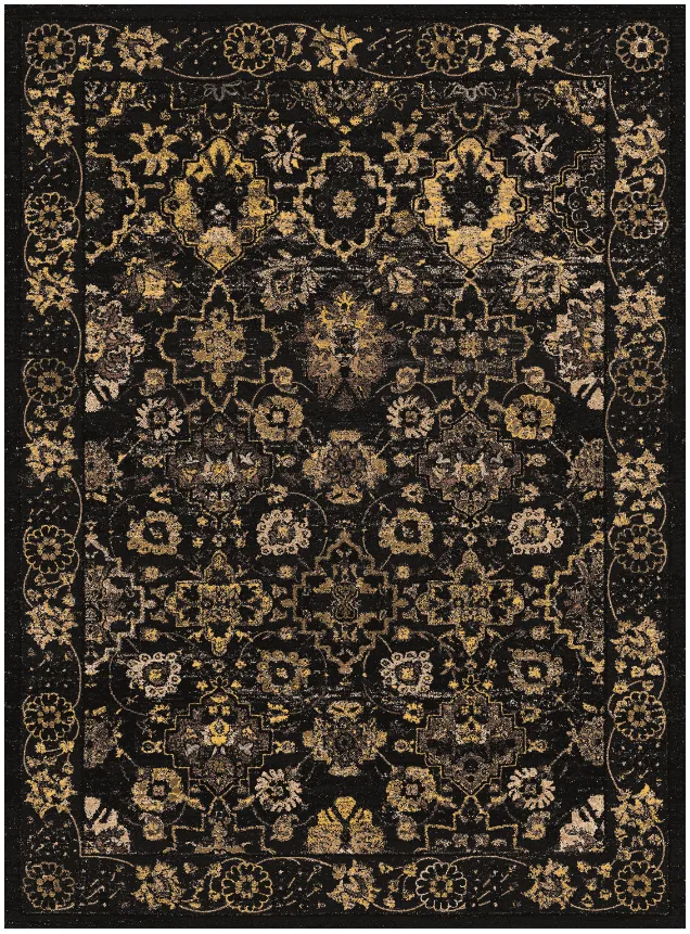 Tappeto Wilton - Fernana (nero/oro)