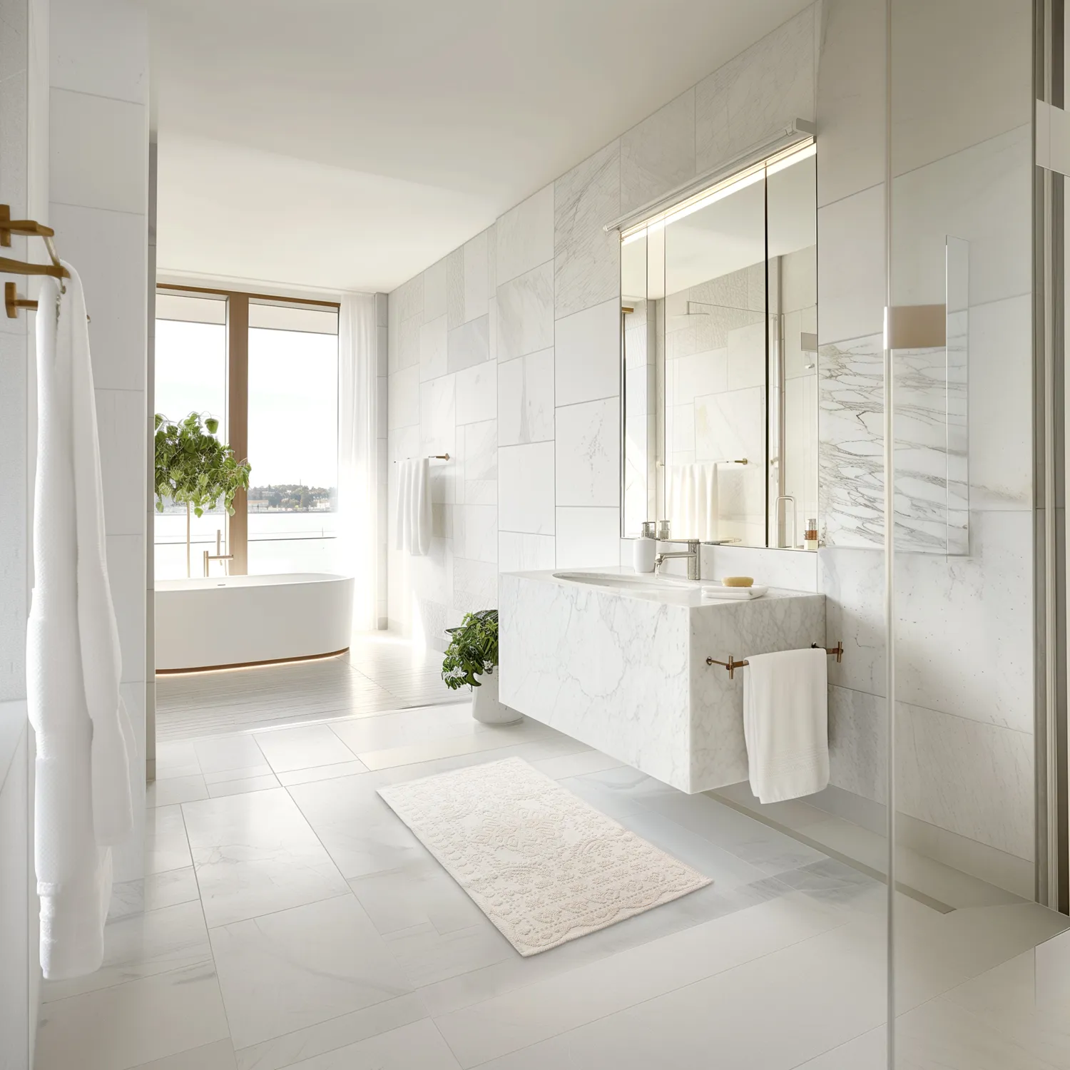 Tappeto da bagno - Bella (bianco)