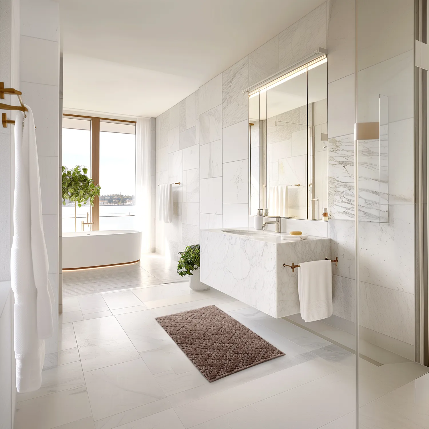 Tappeto da bagno - Bellona (marrone)