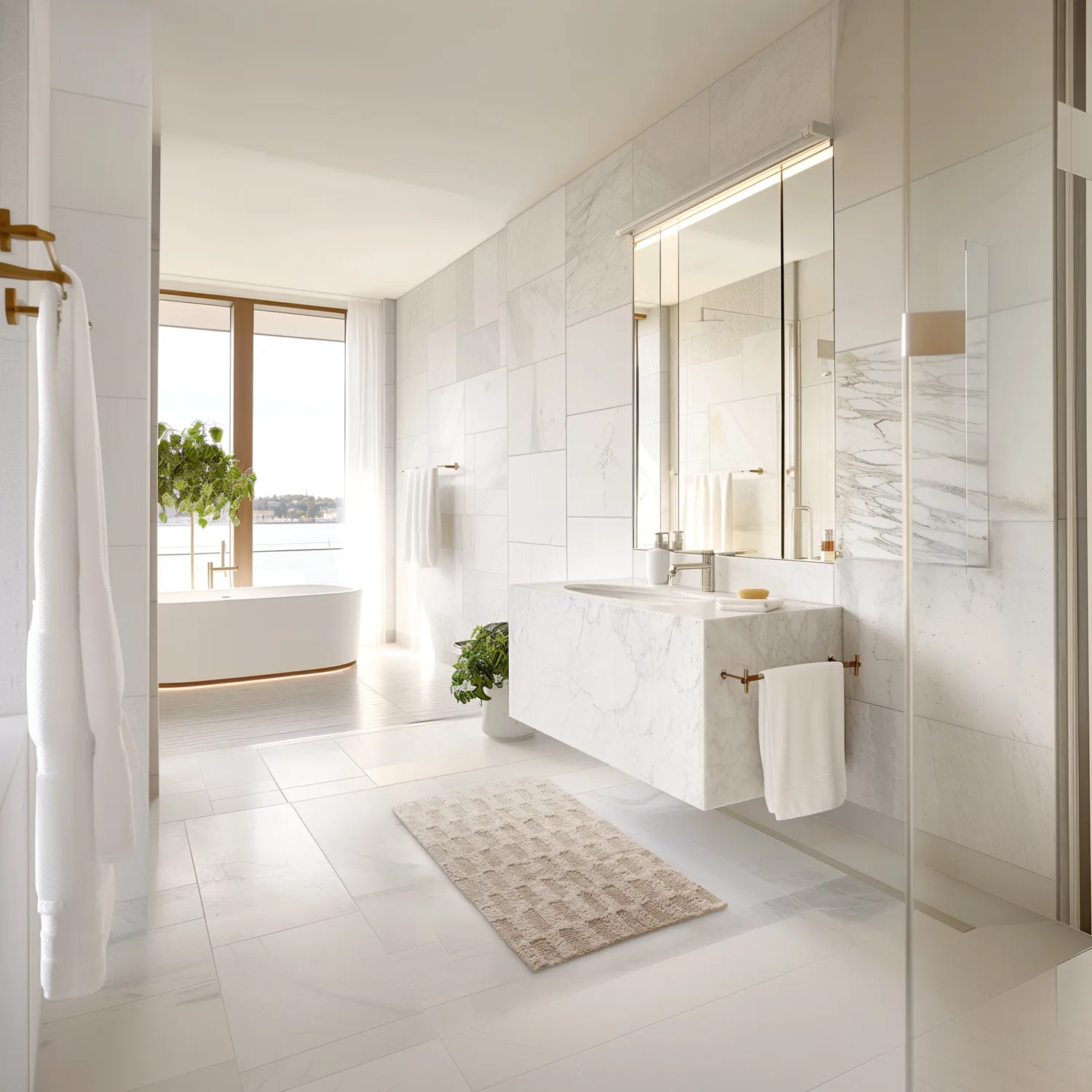 Tappeto da bagno - Bevin (beige)
