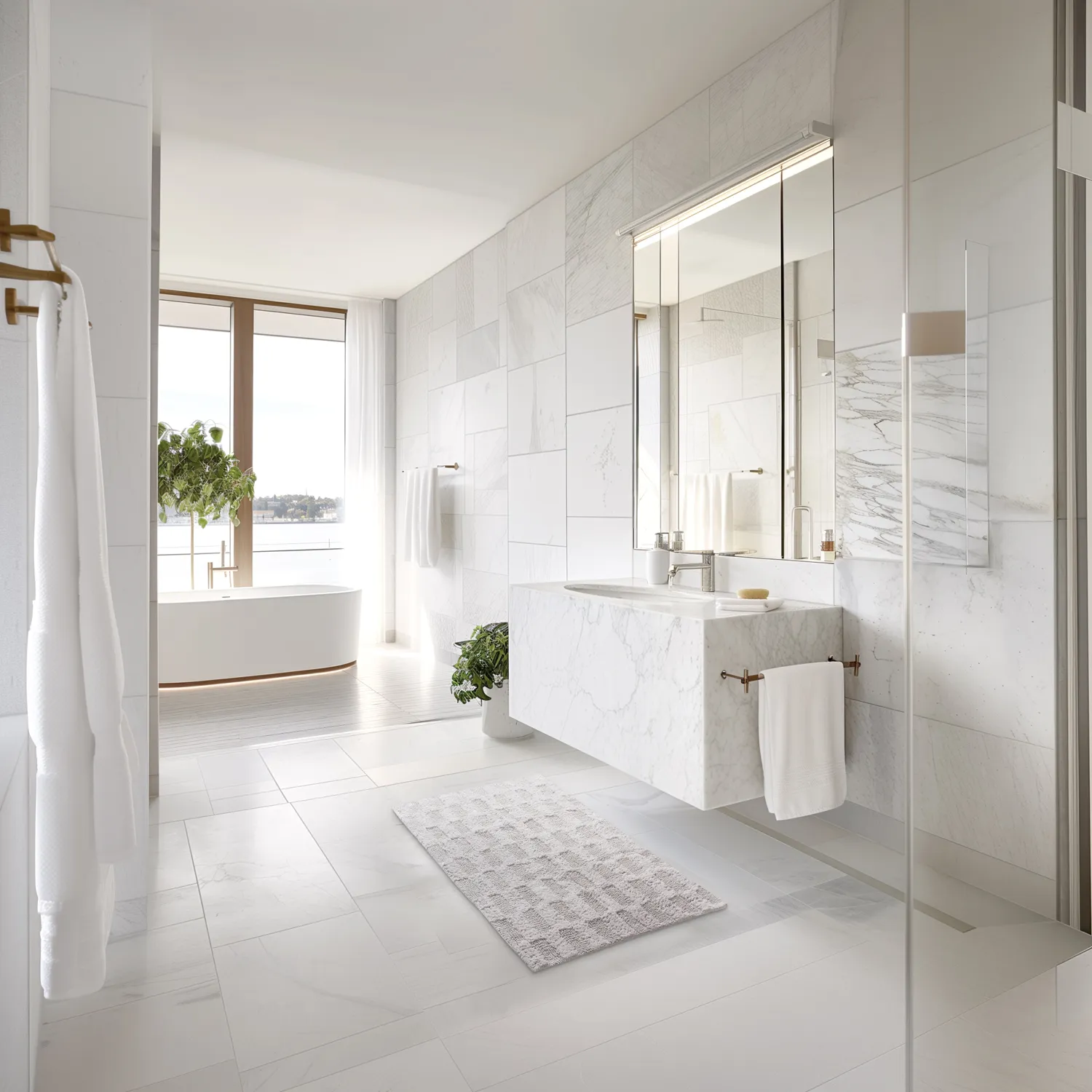 Tappeto da bagno - Bevin (grigio chiaro)
