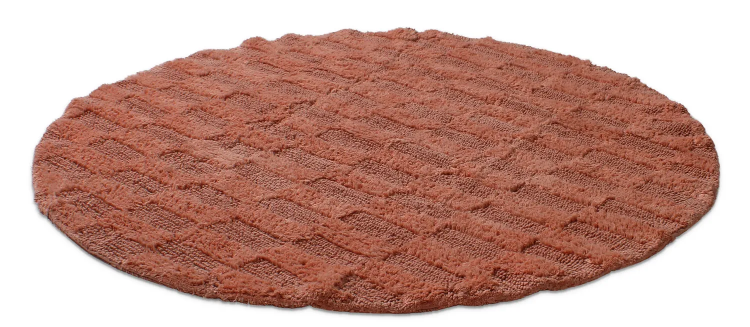 Tappeto da bagno rotondo - Bevin (terracotta)