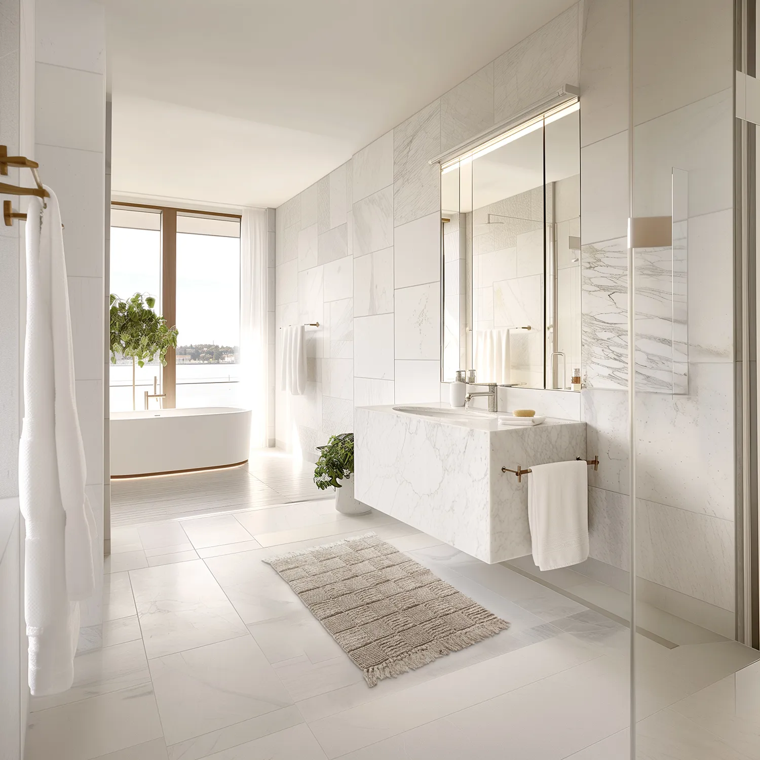 Tappeto da bagno - Duna (beige)