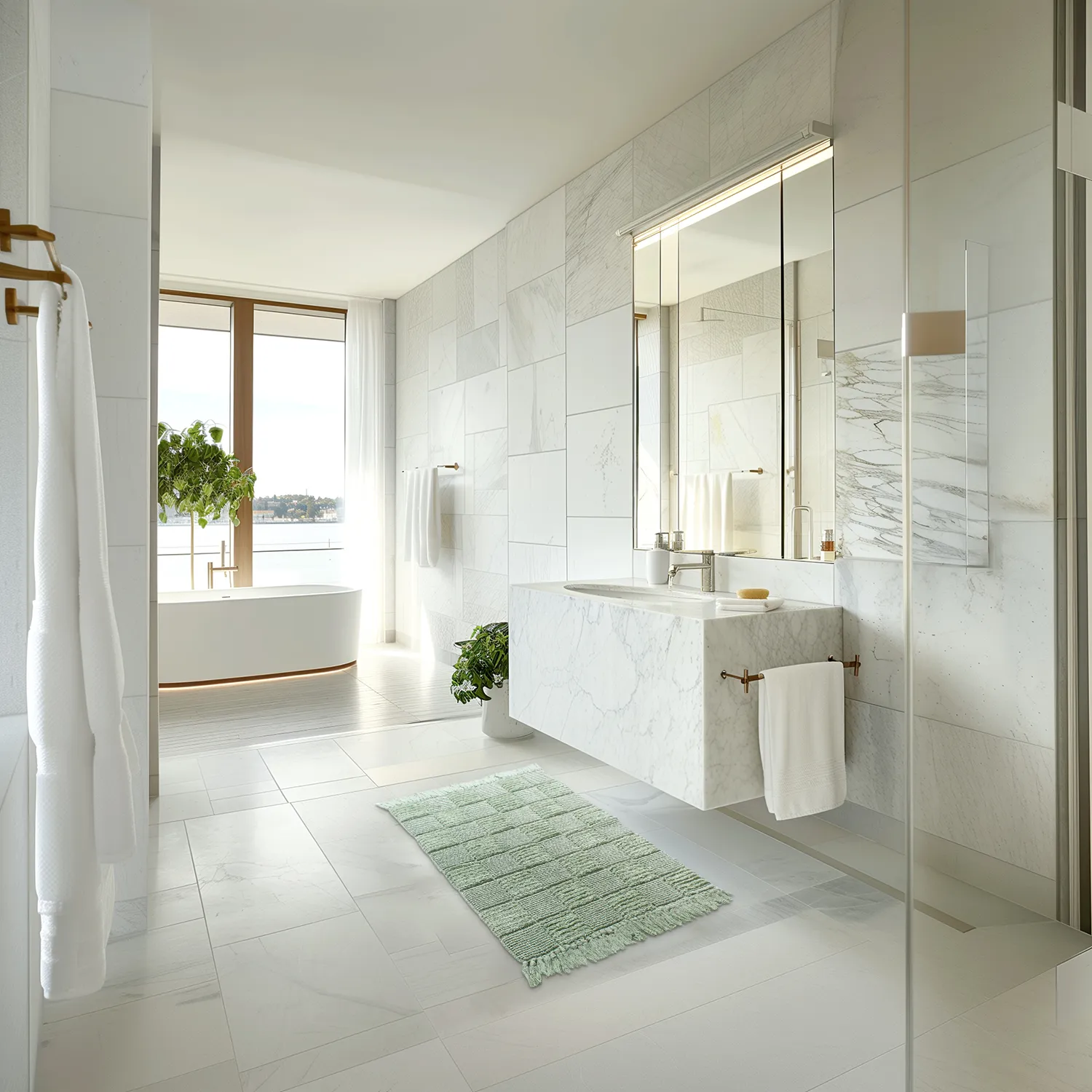 Tappeto da bagno - Duna (verde chiaro)