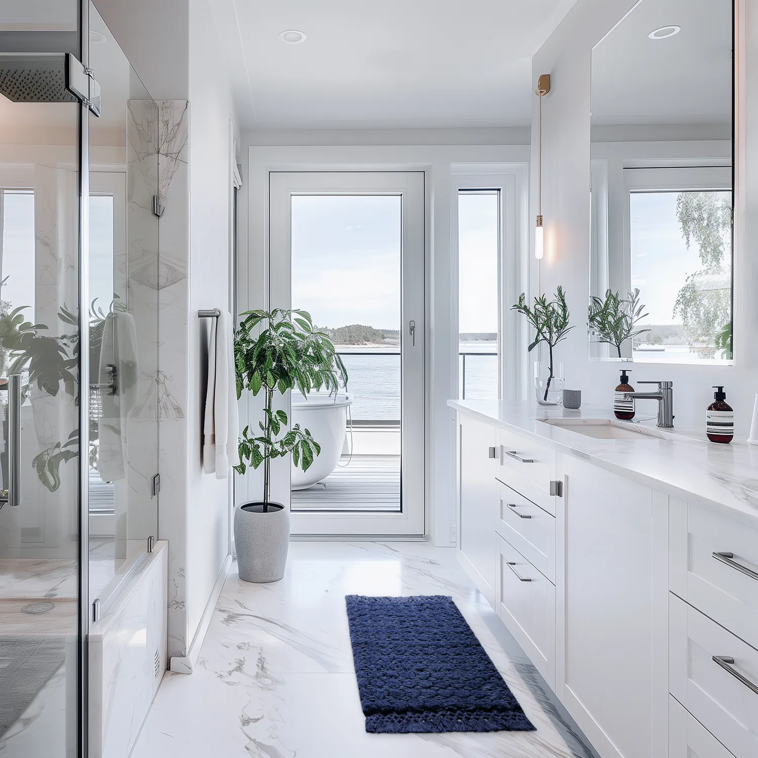 Tappeto da bagno - Elvie (blu)