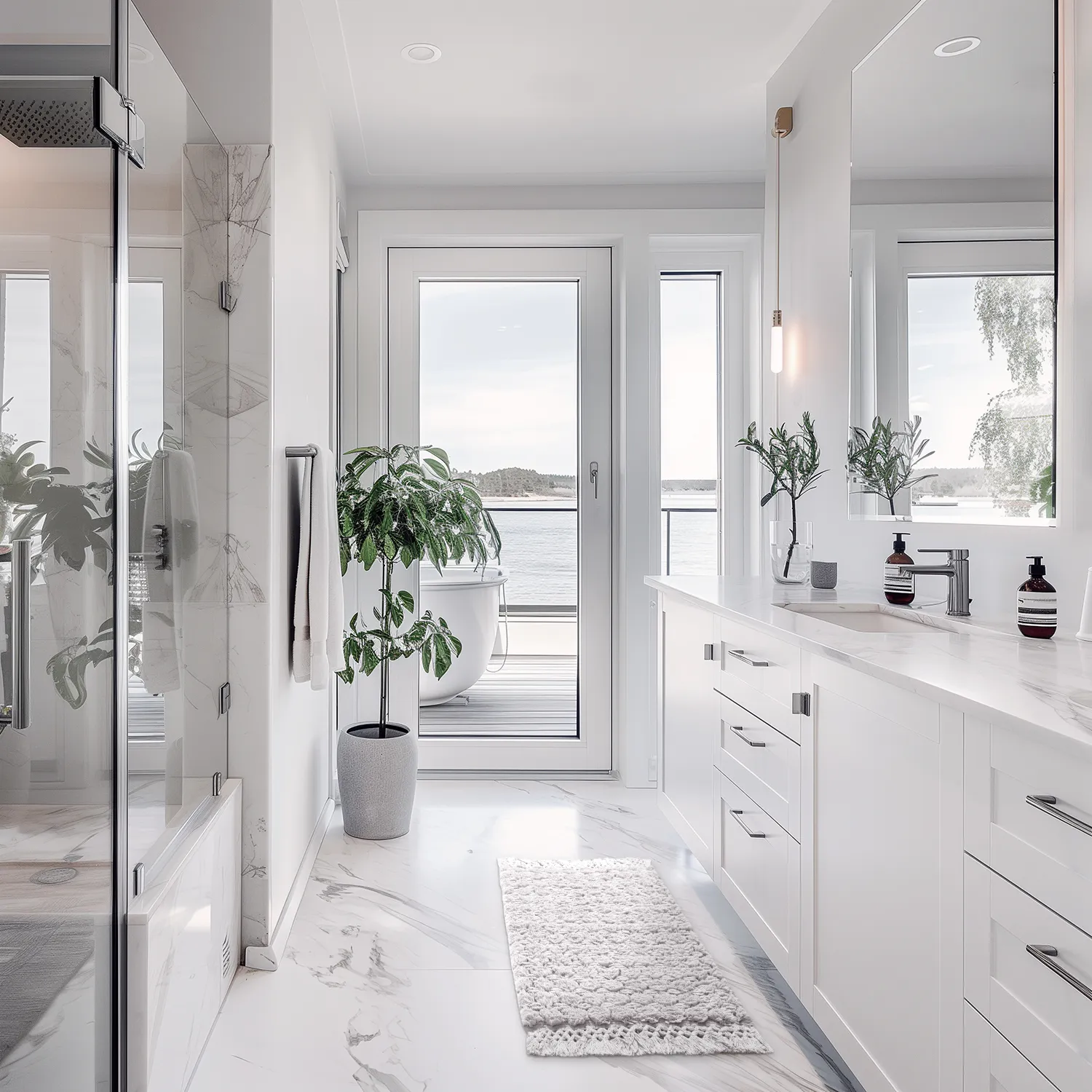 Tappeto da bagno - Elvie (grigio chiaro)
