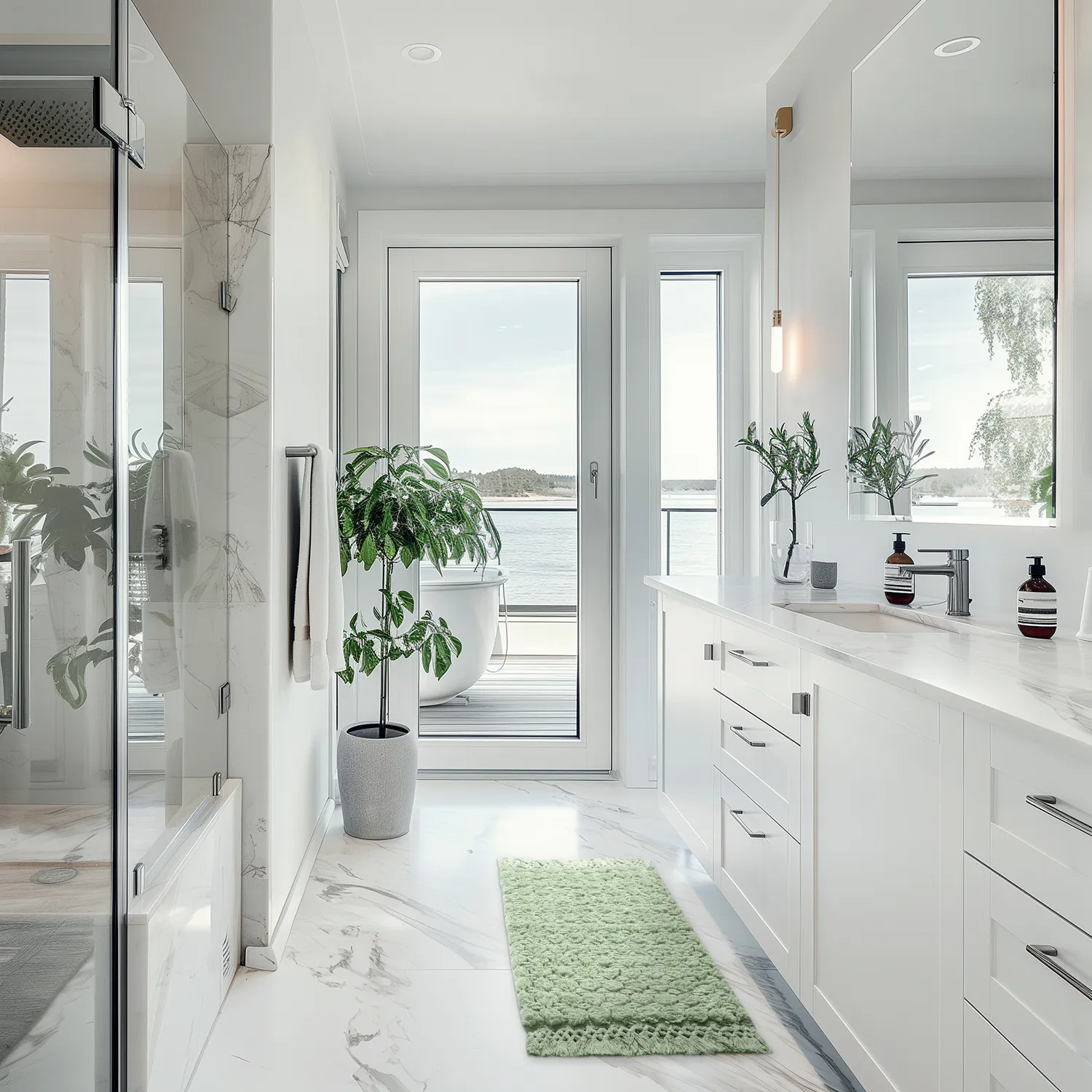 Tappeto da bagno - Elvie (verde chiaro)