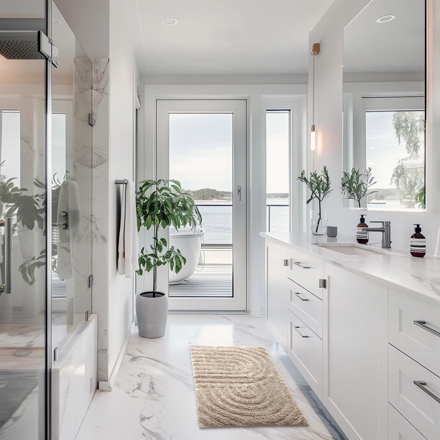 Tappeto da bagno - Embla (beige)