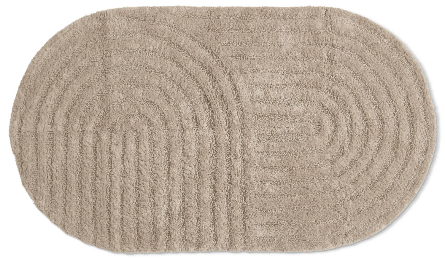 Tappeto da bagno ovale - Embla (beige)