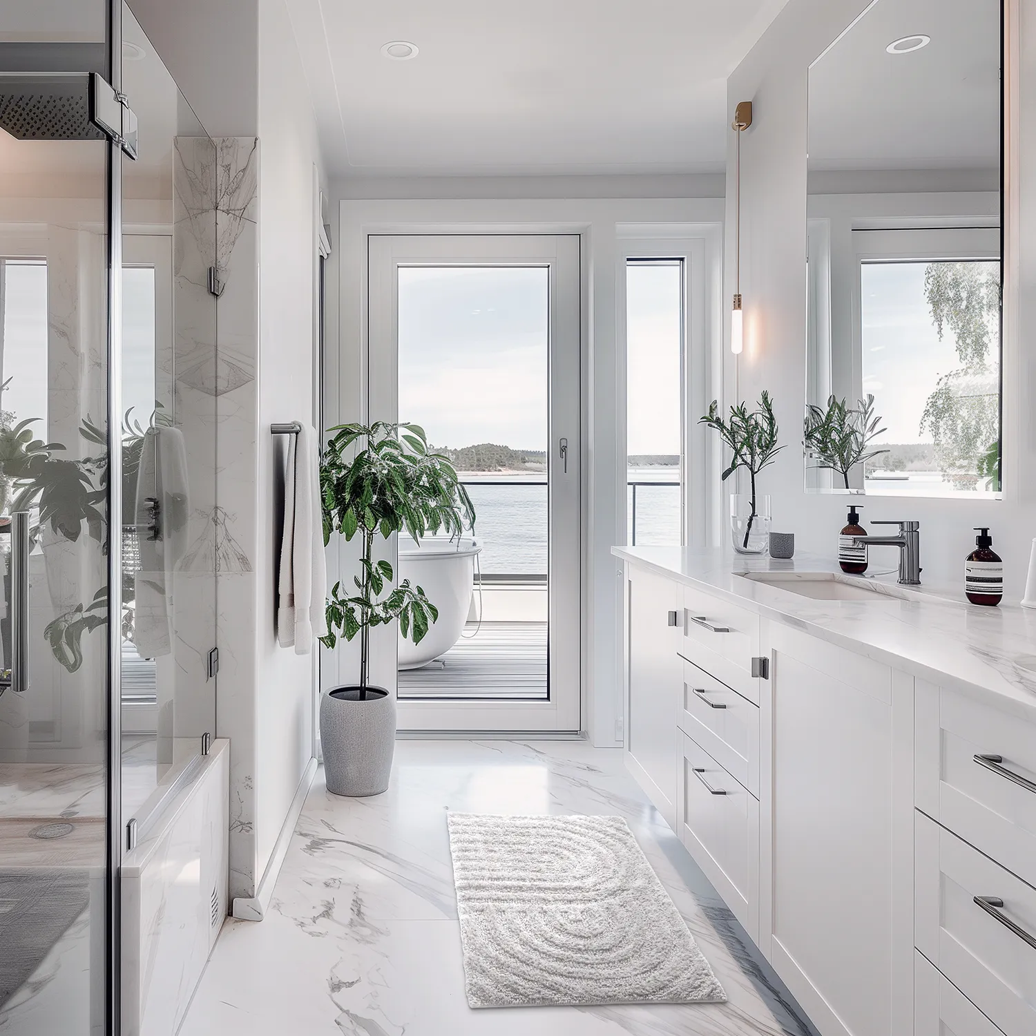 Tappeto da bagno - Embla (grigio chiaro)