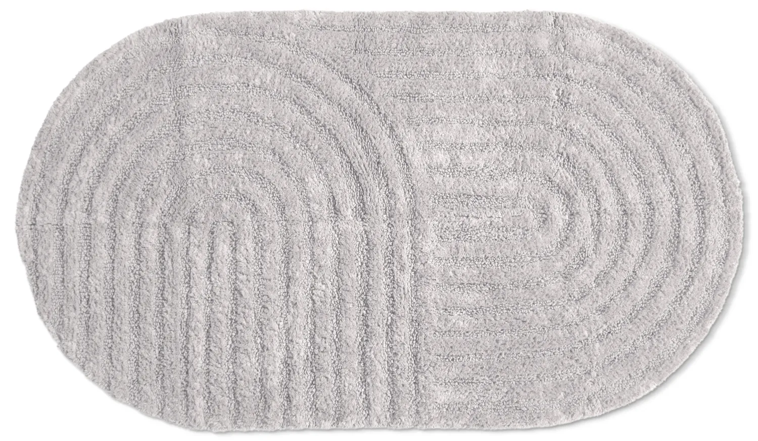 Tappeto da bagno ovale - Embla (grigio chiaro)