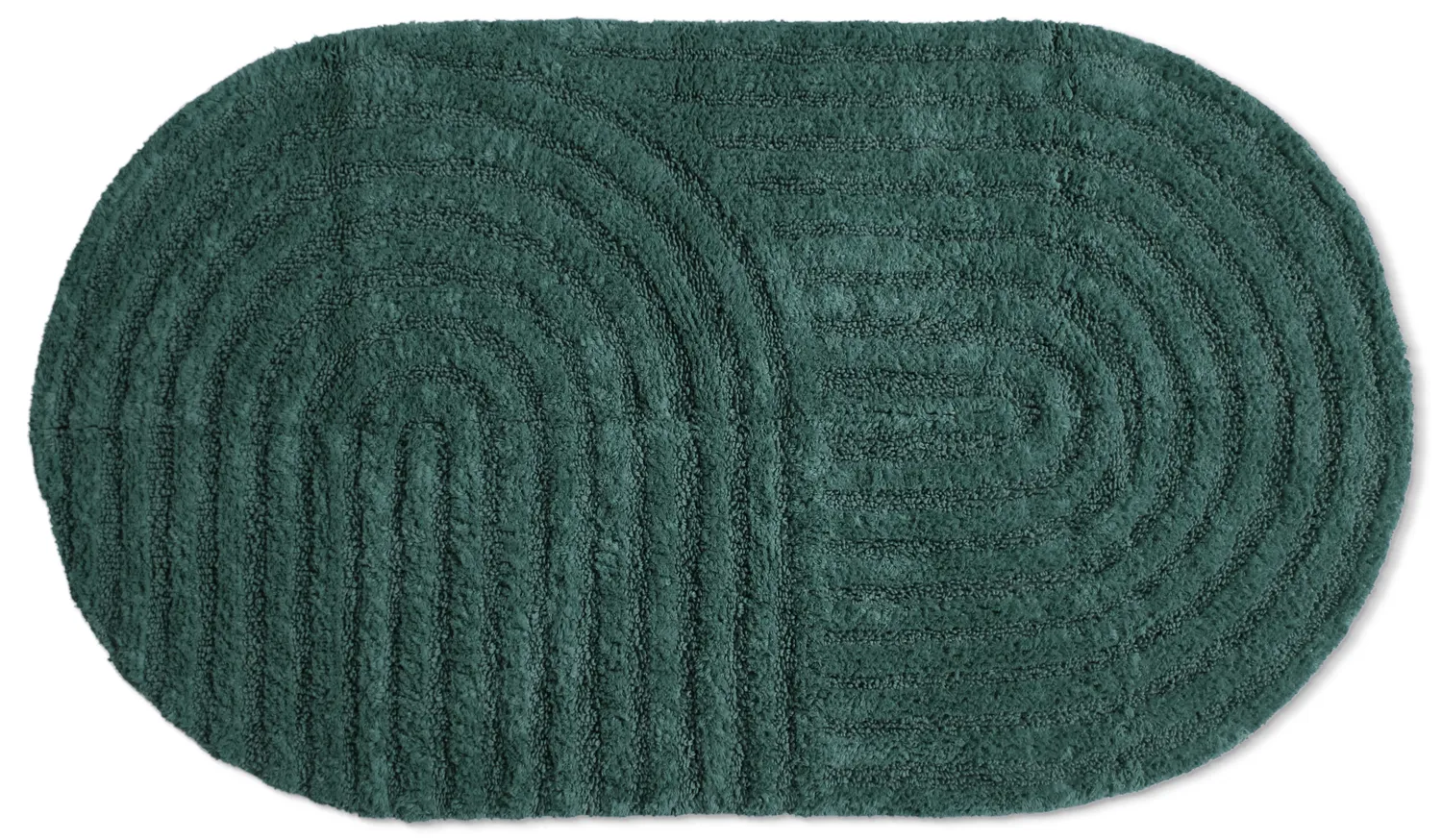Tappeto da bagno ovale - Embla (verde scuro)