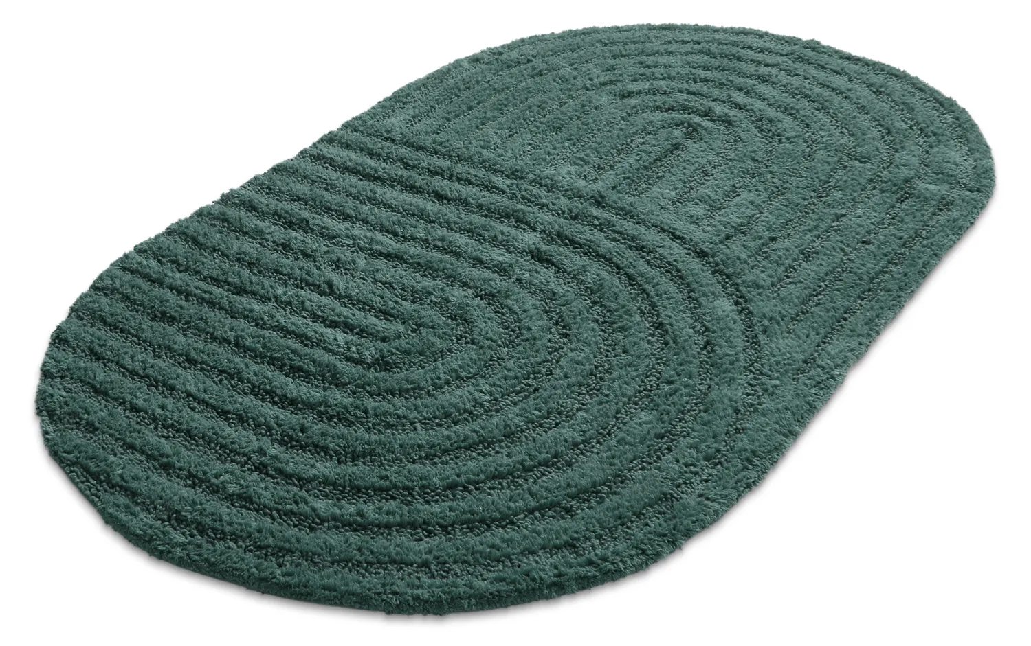 Tappeto da bagno ovale - Embla (verde scuro)