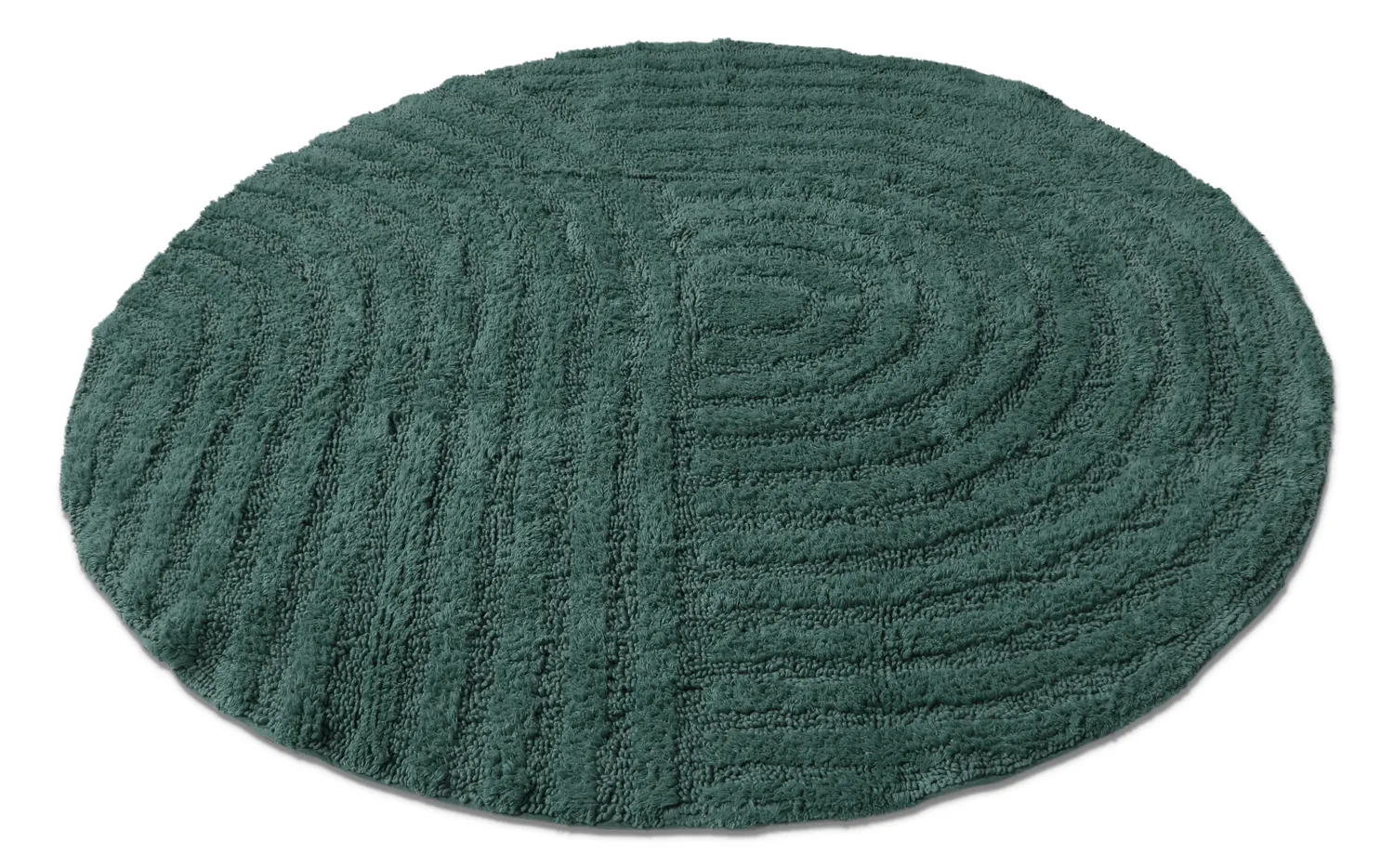 Tappeto da bagno rotondo - Embla (verde scuro)