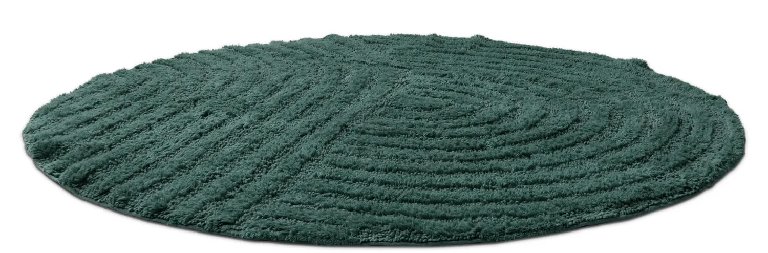 Tappeto da bagno rotondo - Embla (verde scuro)