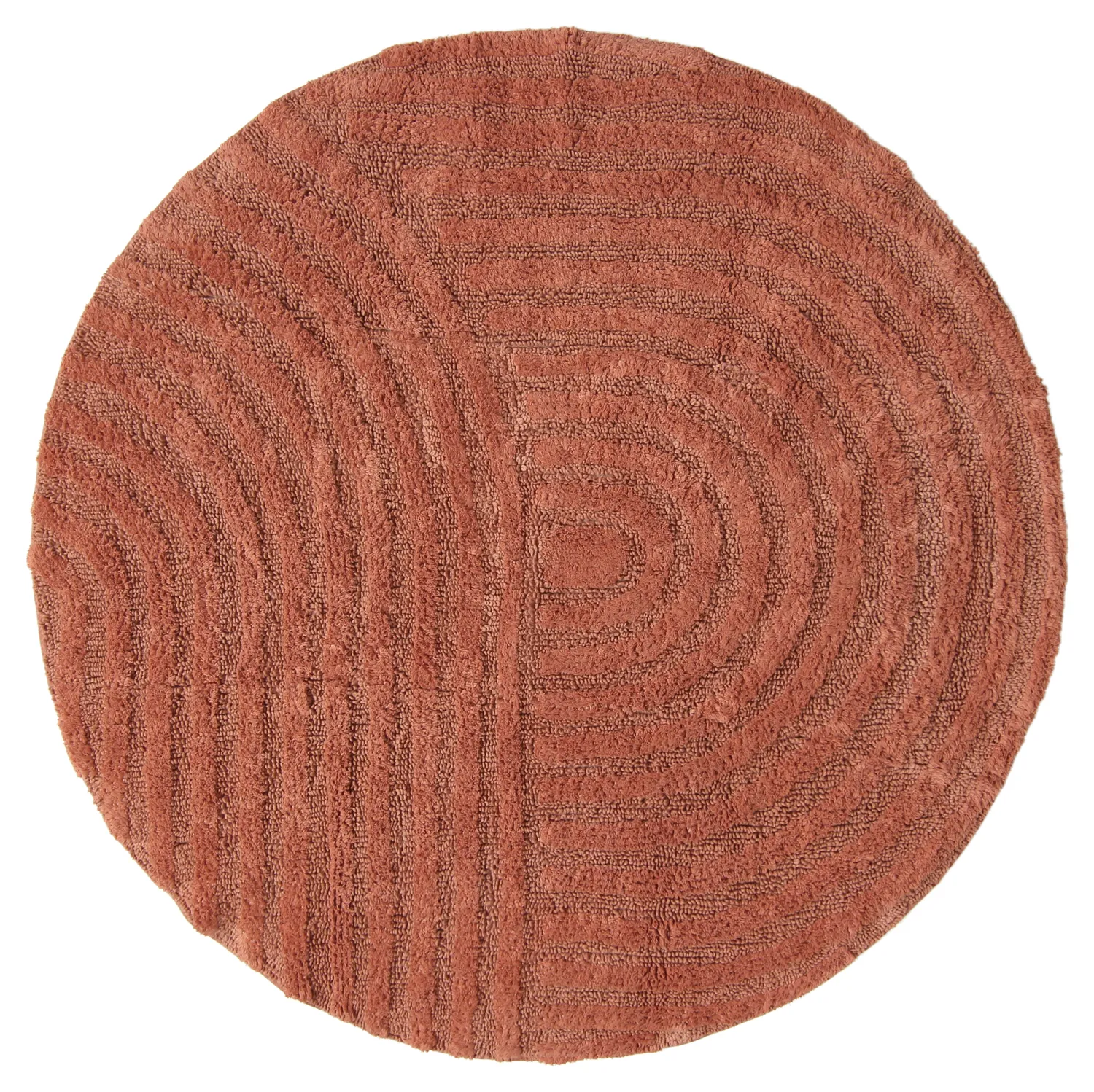 Tappeto da bagno rotondo - Embla (terracotta)