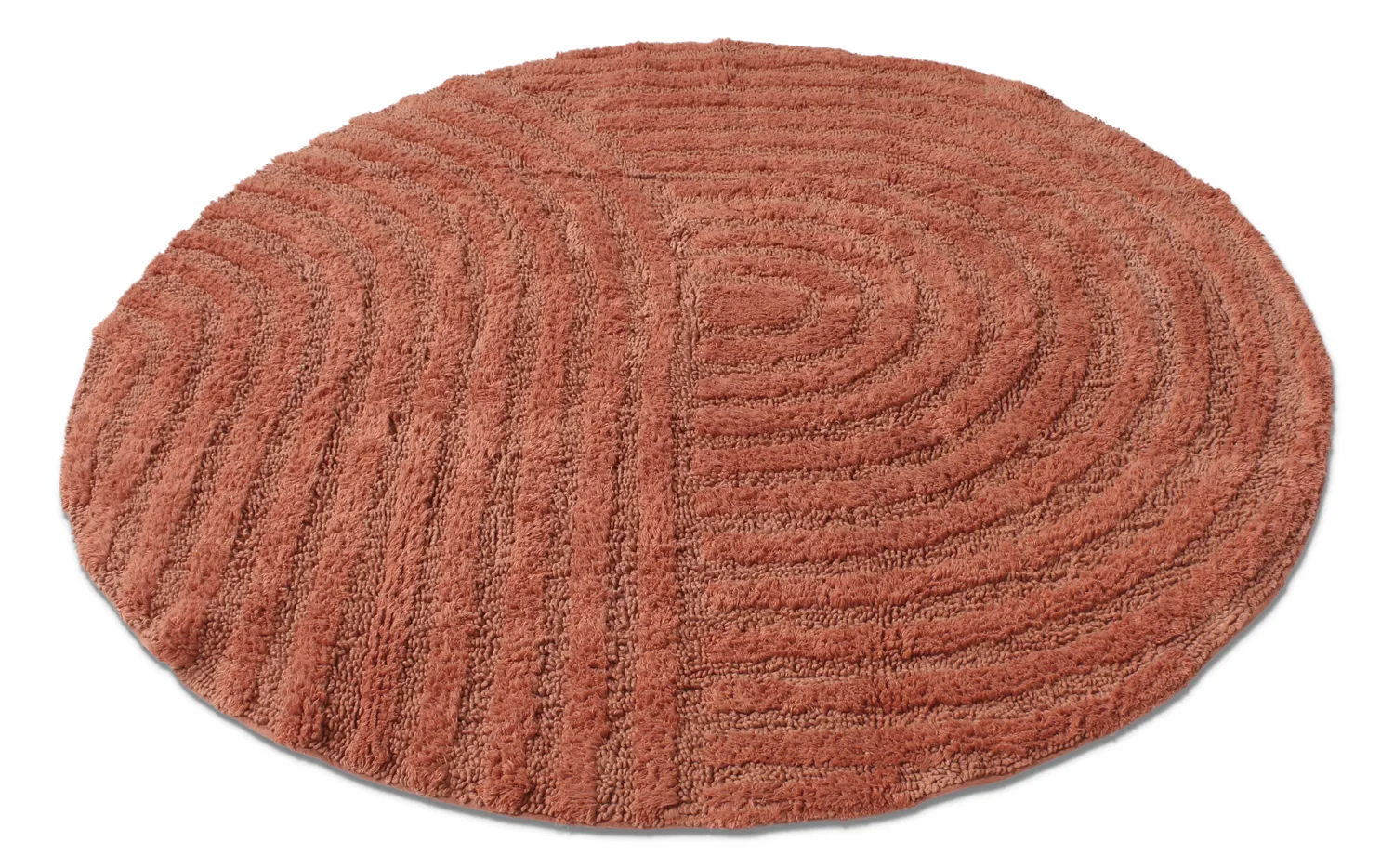 Tappeto da bagno rotondo - Embla (terracotta)