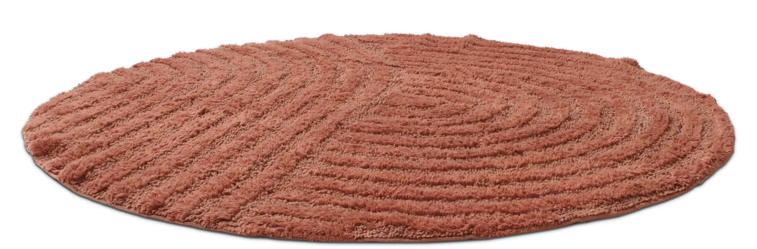 Tappeto da bagno rotondo - Embla (terracotta)