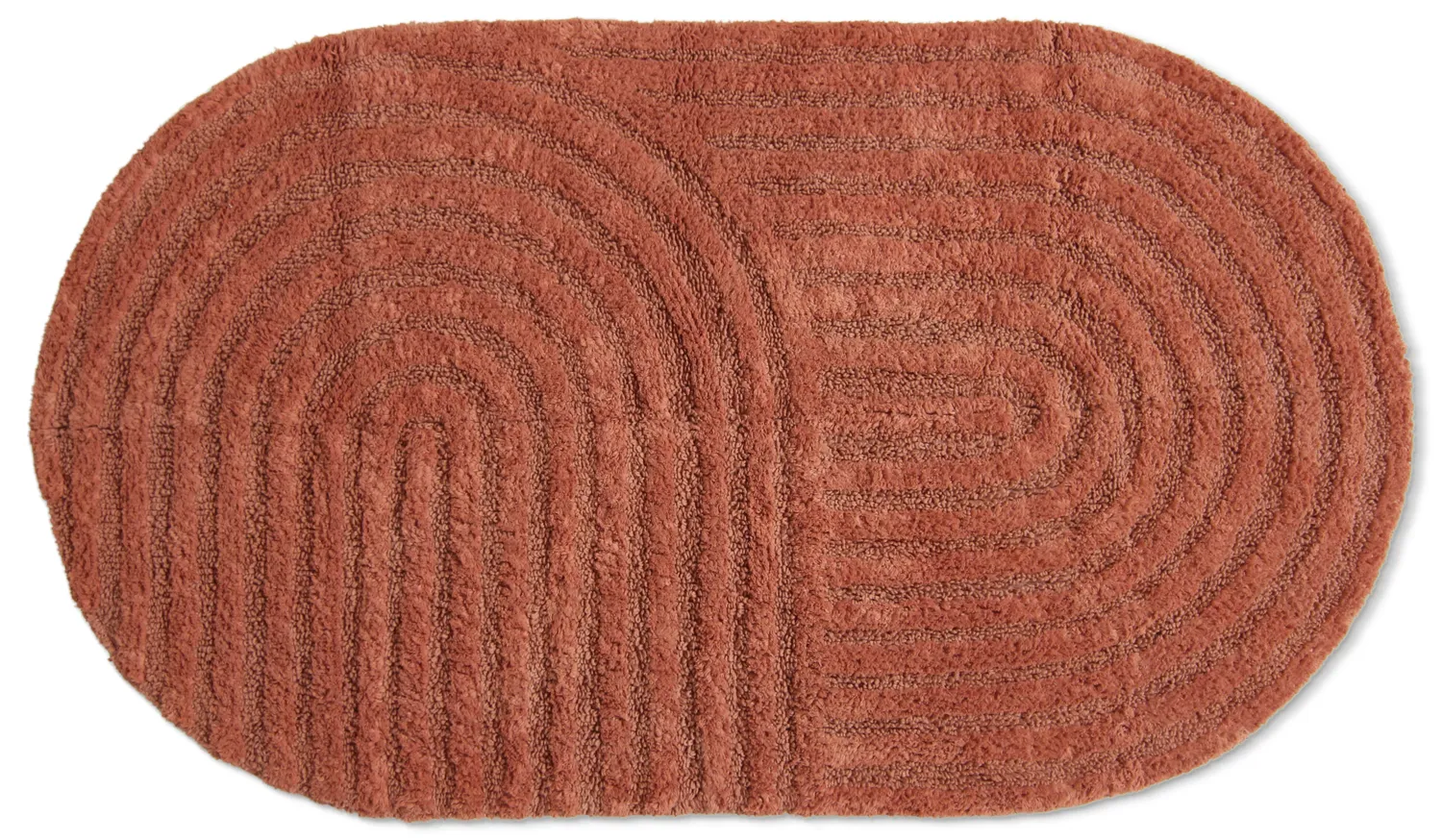 Tappeto da bagno ovale - Embla (terracotta)