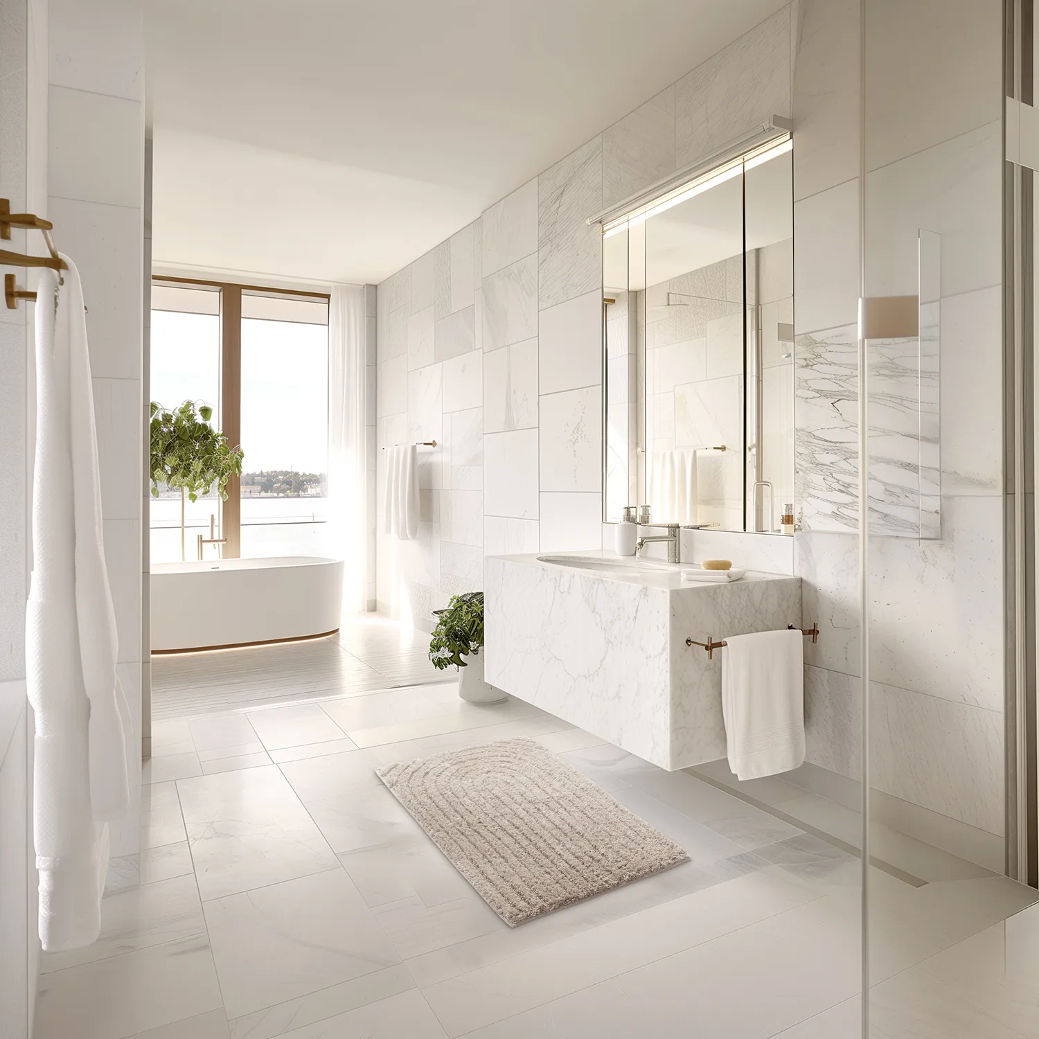 Tappeto da bagno - Evena (beige)
